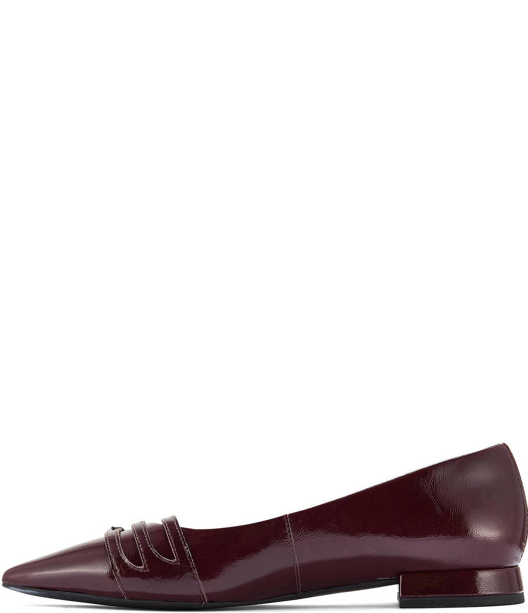 Clarks Signature Sensa15 Strap Patent Leather Buckle Hardware Pointed Toe Flats