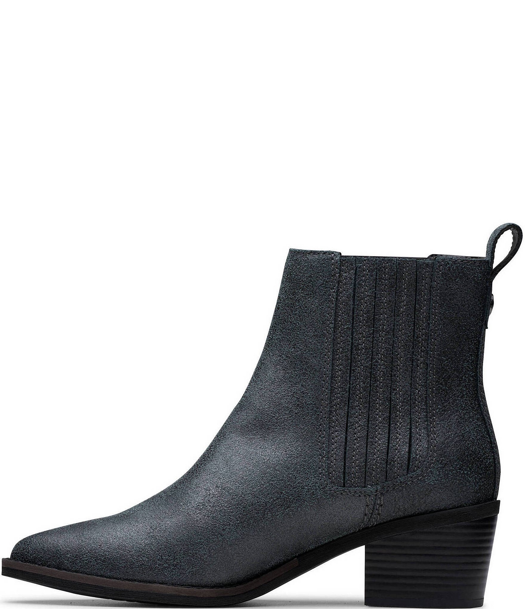 Clarks Signature Morzine Top Metallic Leather Chelsea Booties