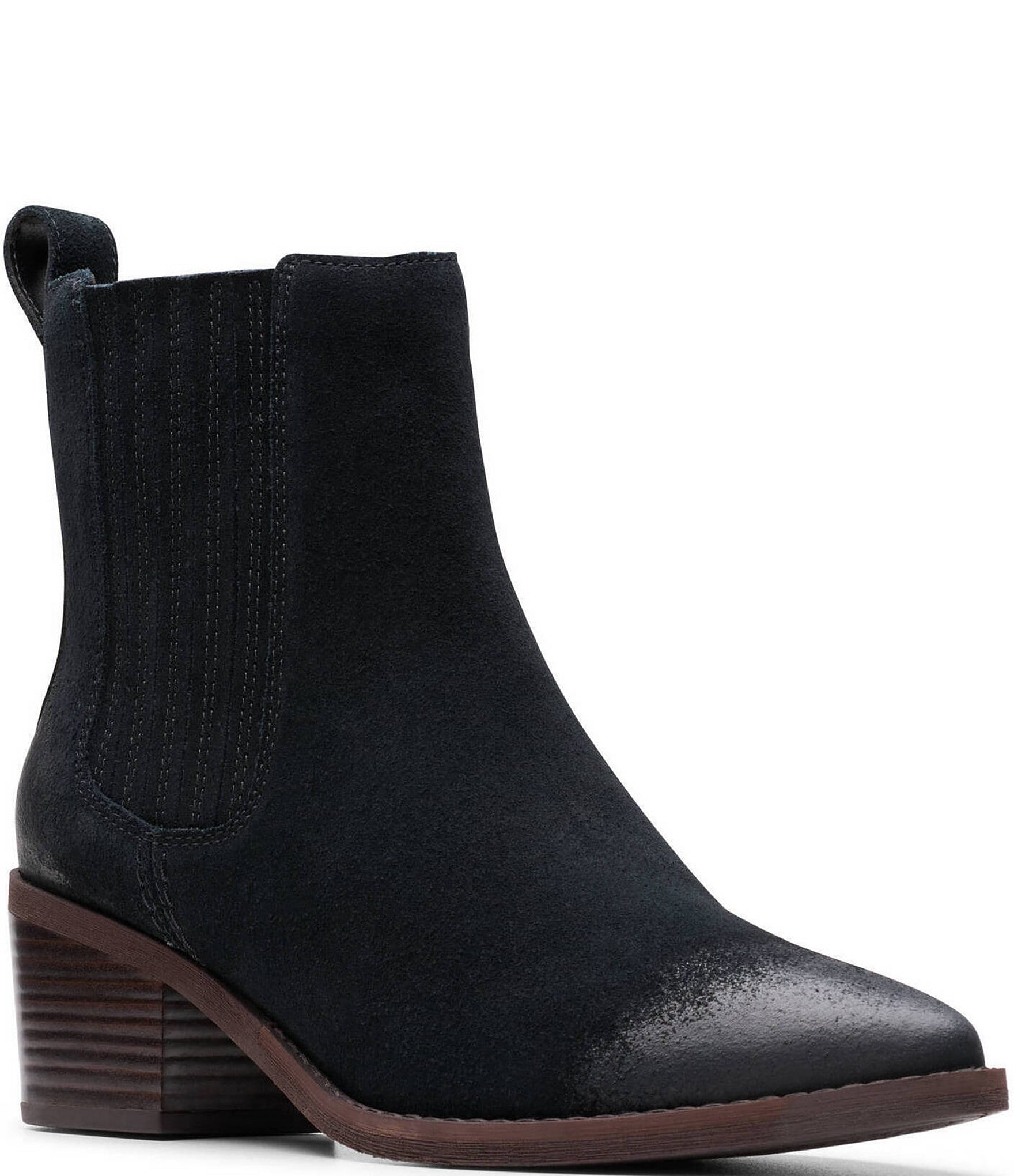 Clarks suede chelsea fashion boots womens