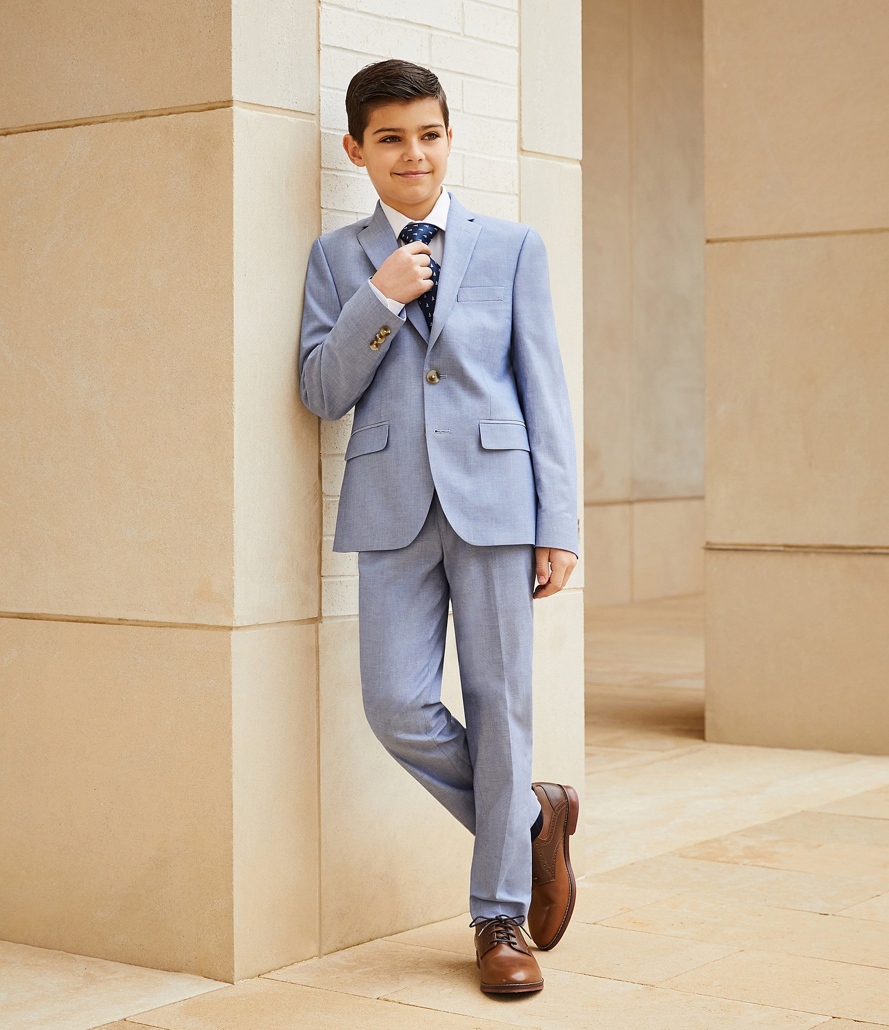 Class Club Big Boys 8-20 Chambray Dress Pants