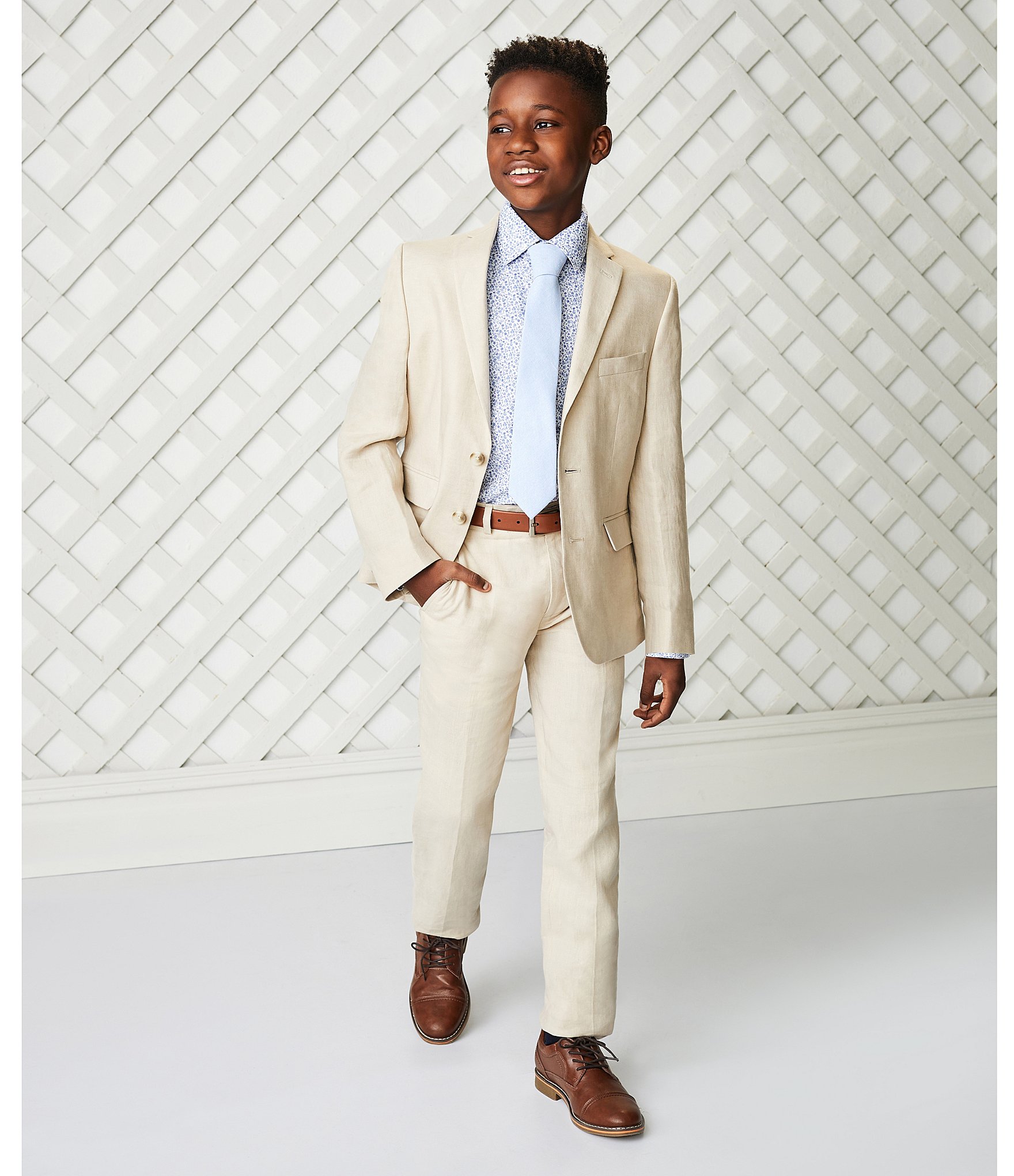 Class Club Big Boys 8-20 Linen Blend Dress Pants