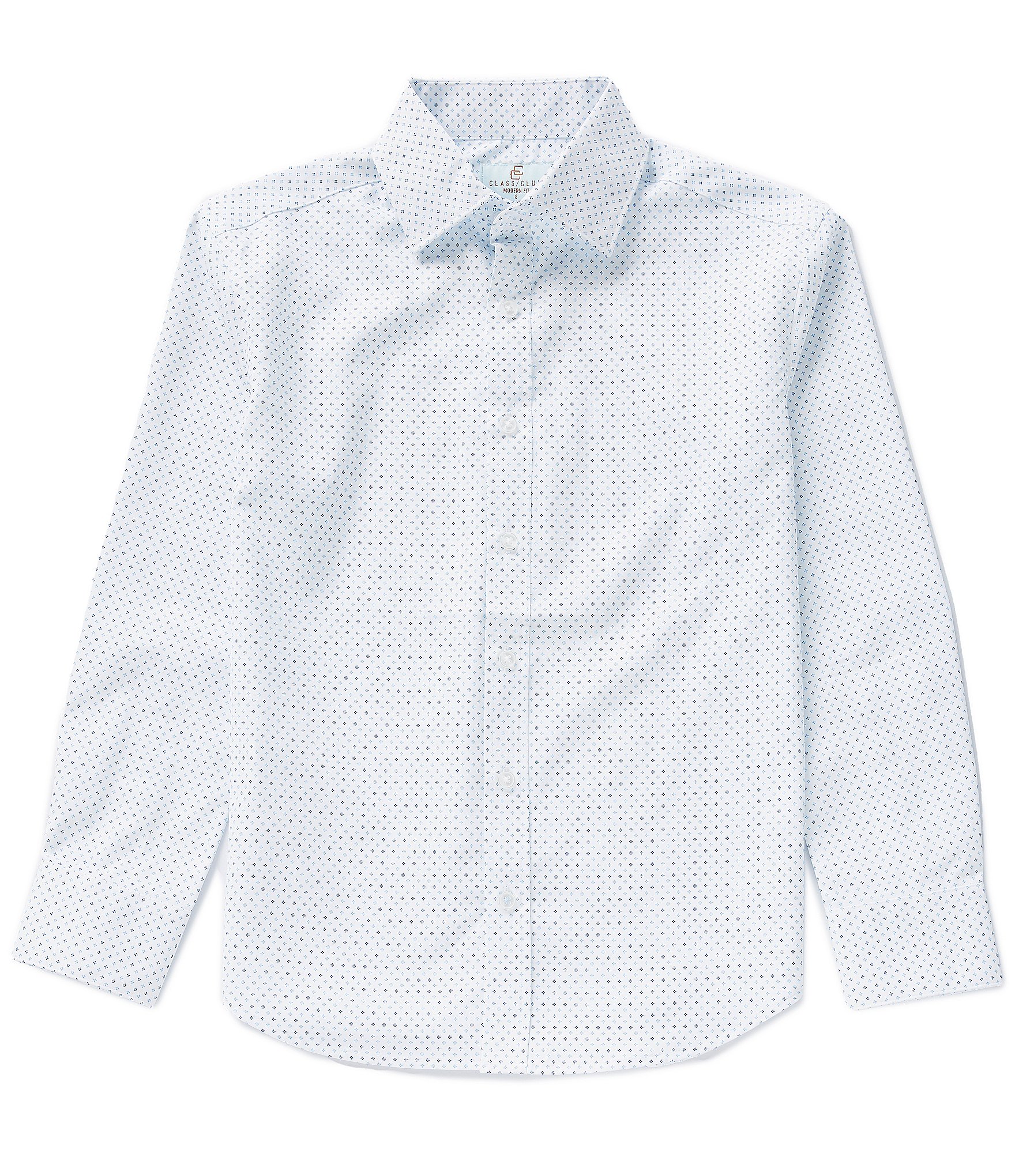 Class Club Big Boys 8-20 Long Sleeve Geo Print Synthetic Dress Shirt