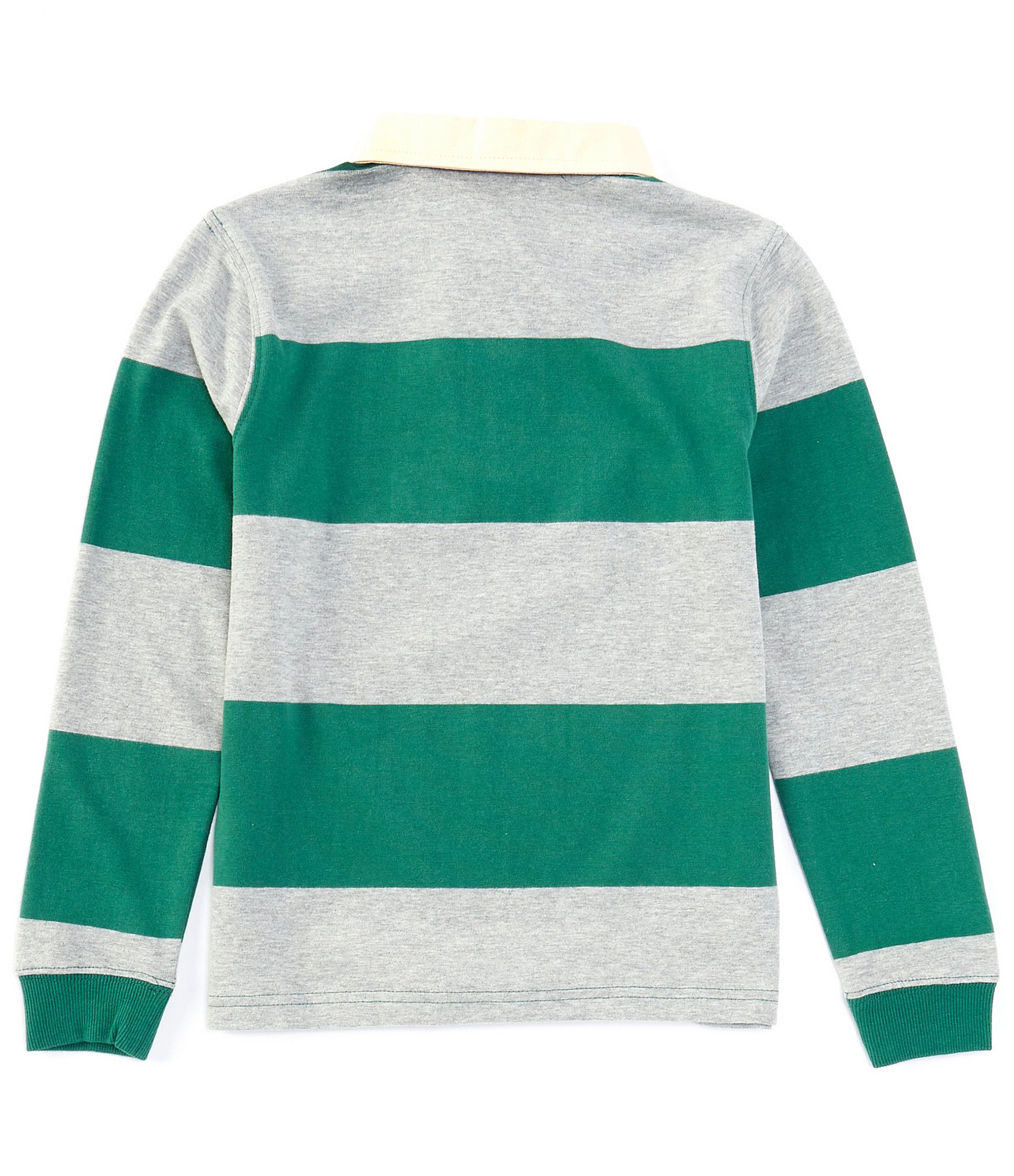 Class Club Big Boys 8-20 Long Sleeve Horizontal Striped Rugby Shirt