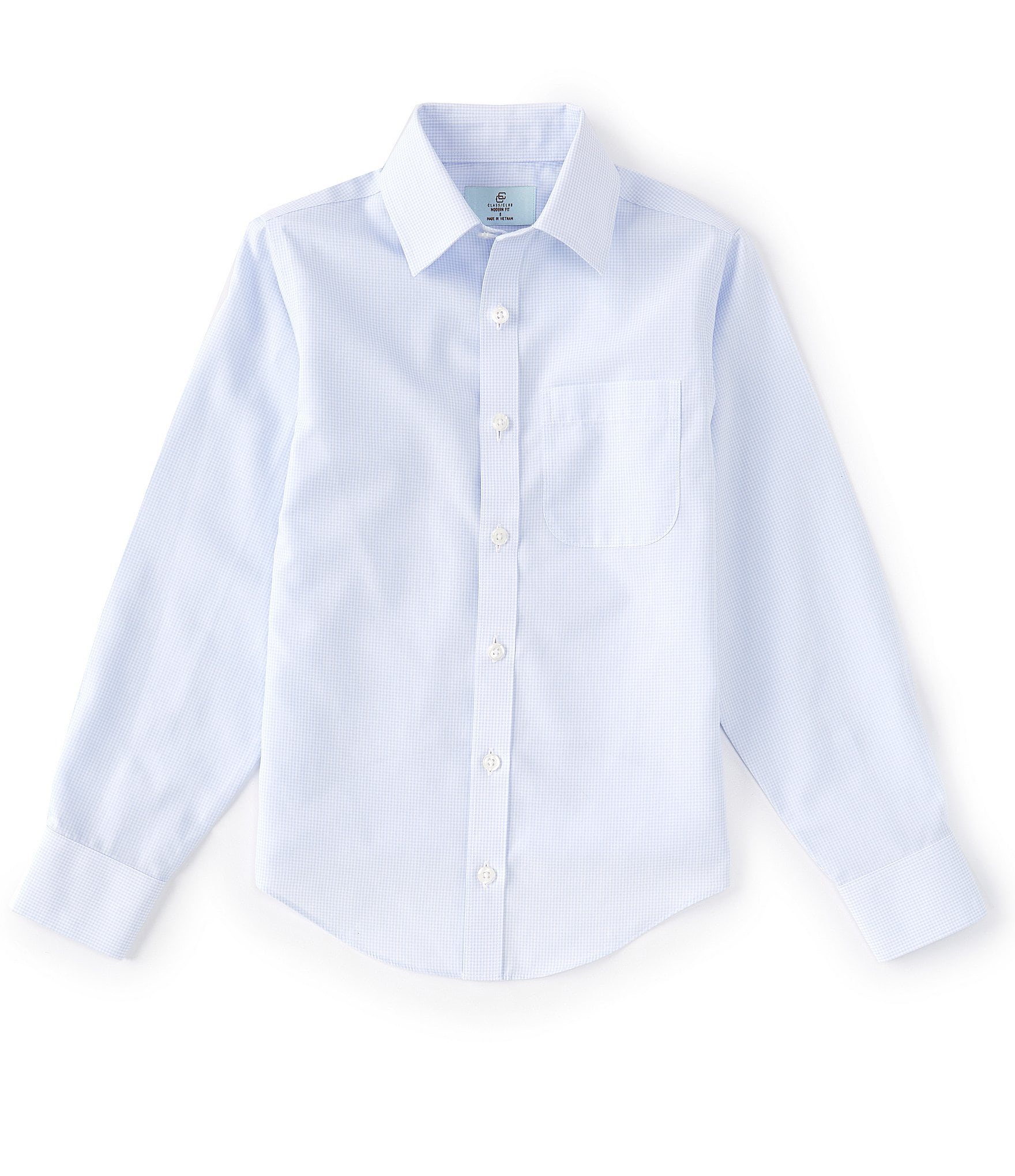 Class Club Big Boys 8-20 Long Sleeve Non-Iron Gingham Dress Shirt