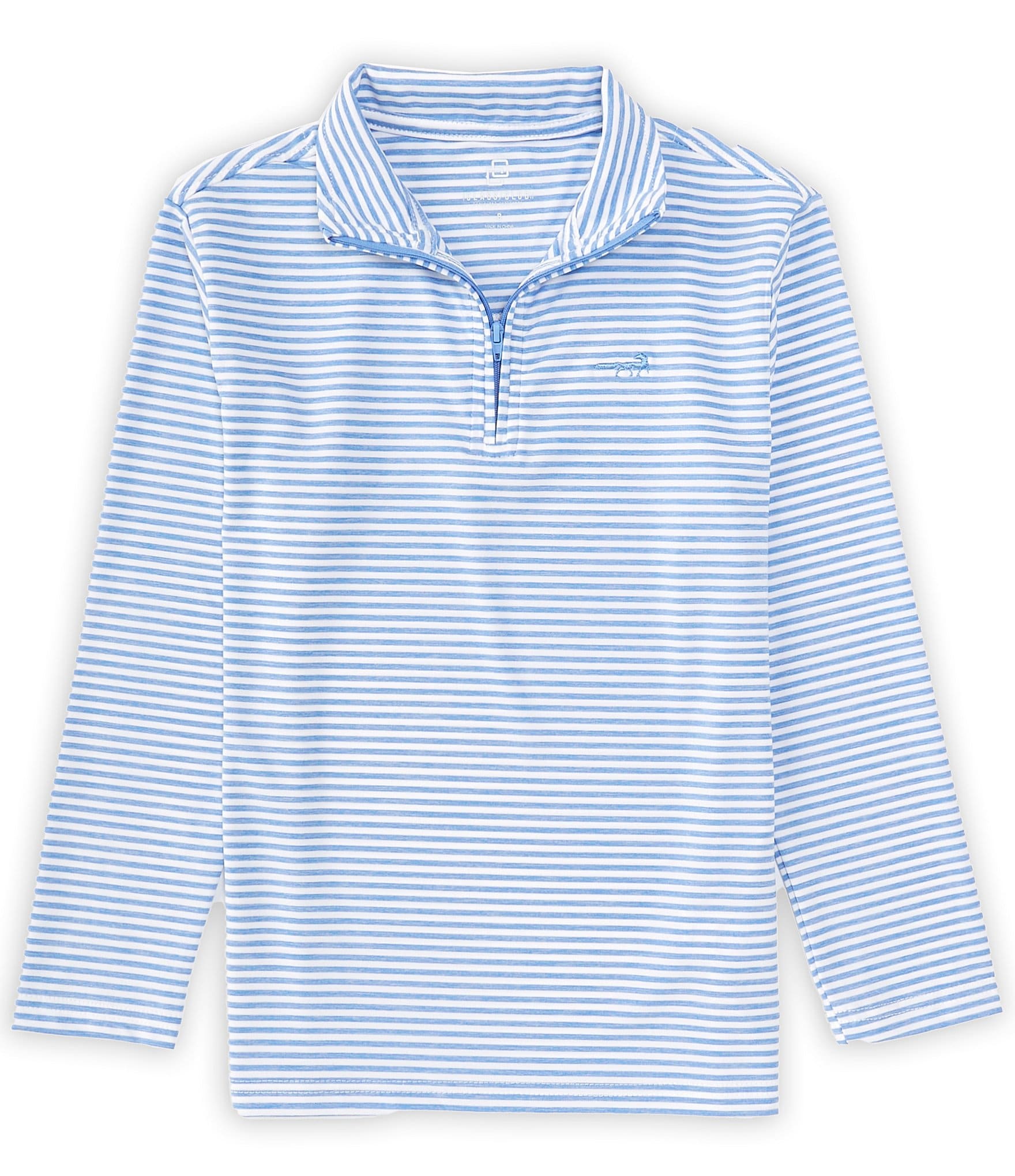 Class Club Big Boys 8-20 Long Sleeve Synthetic Stripe 1/4 Zip Pullover