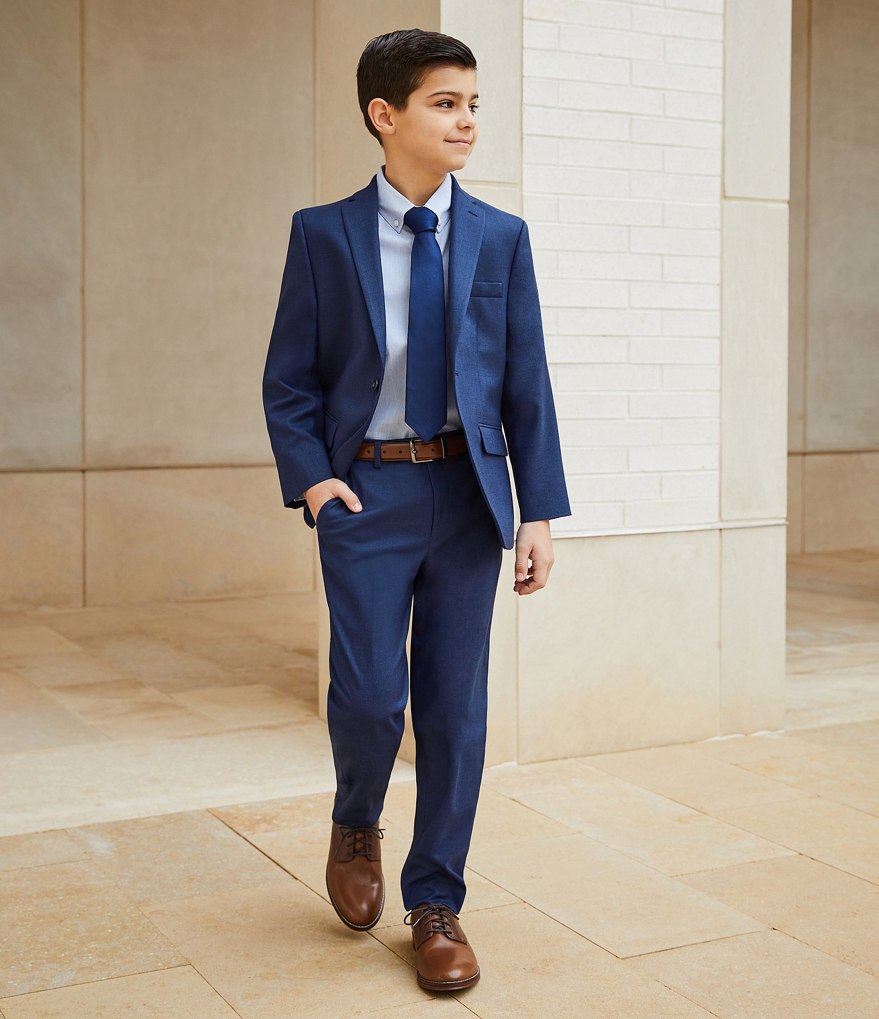 Class Club Big Boys 8-20 Sharkskin Dress Pants