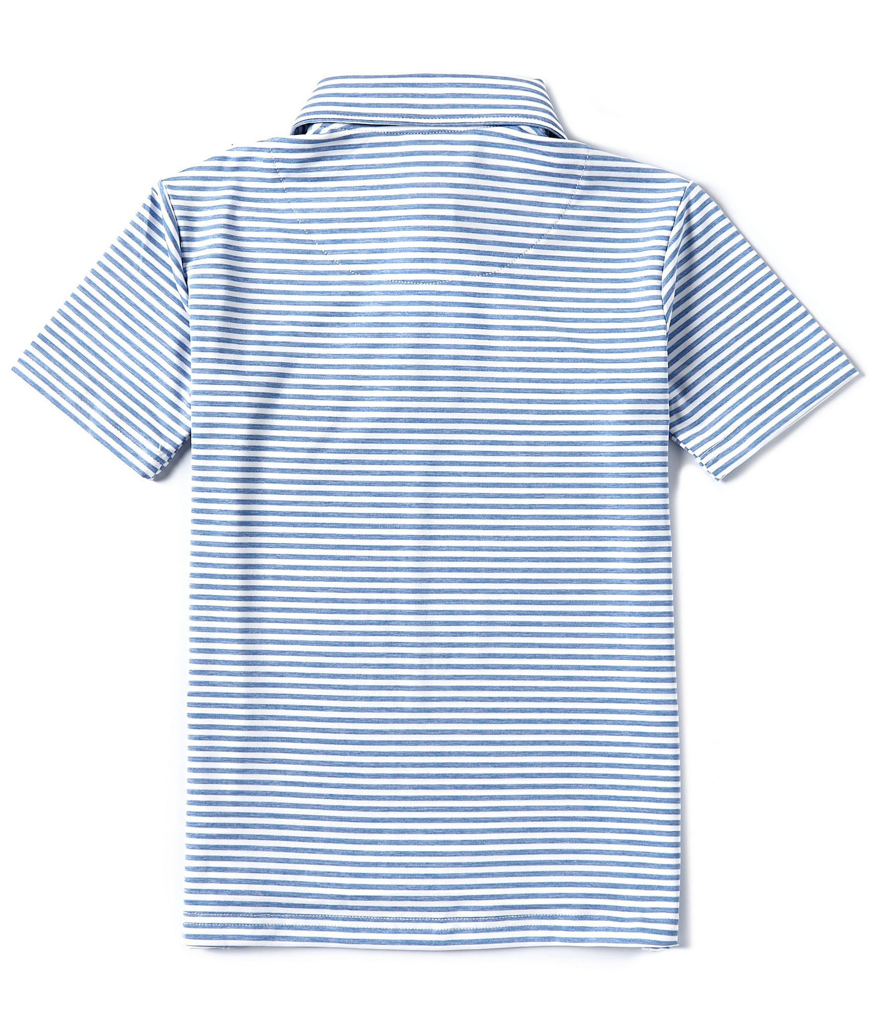 Class Club Big Boys 8-20 Short Sleeve Heather Feeder Stripe Synthetic Polo Shirt