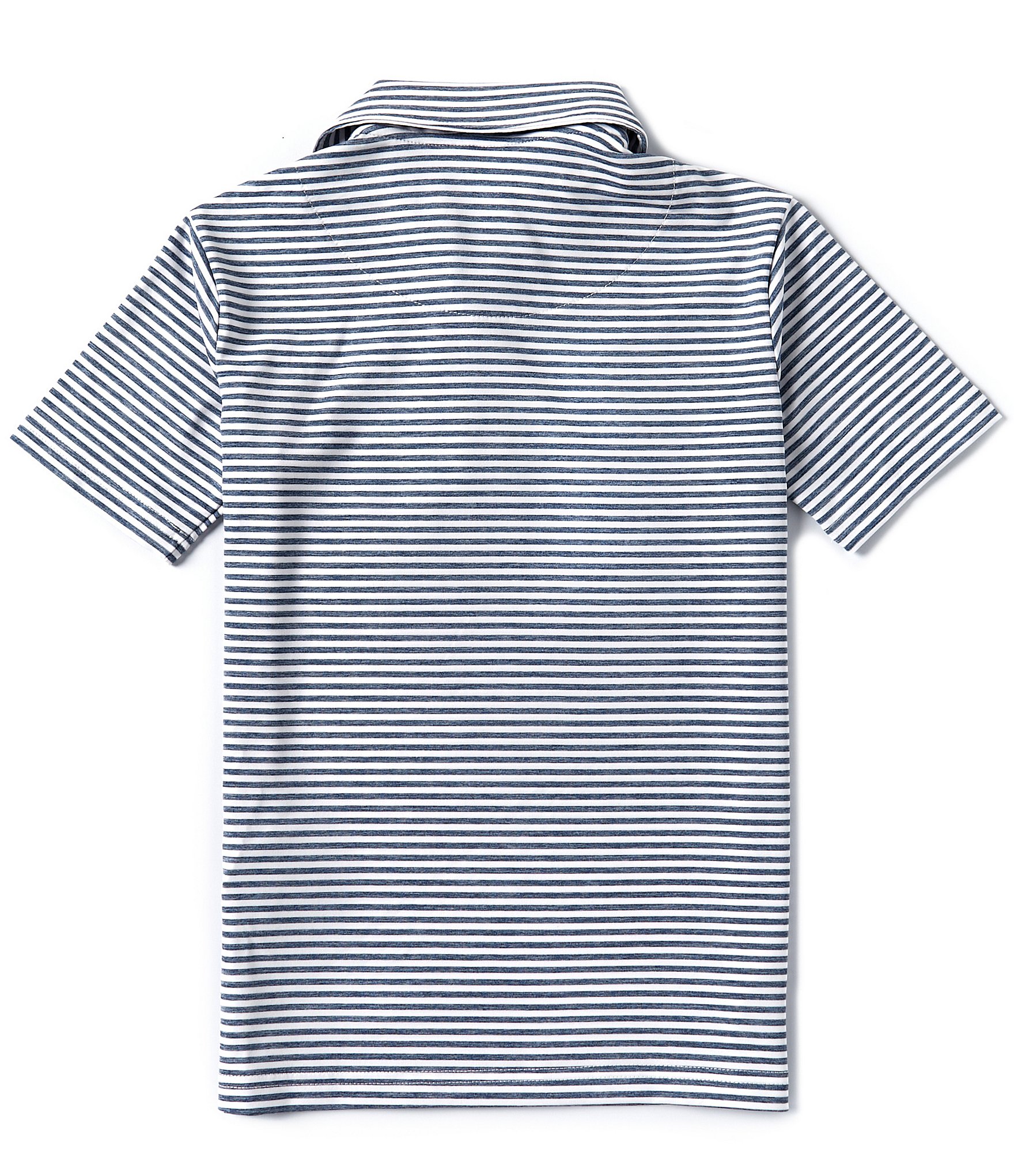 Class Club Big Boys 8-20 Short Sleeve Heather Feeder Stripe Synthetic Polo Shirt