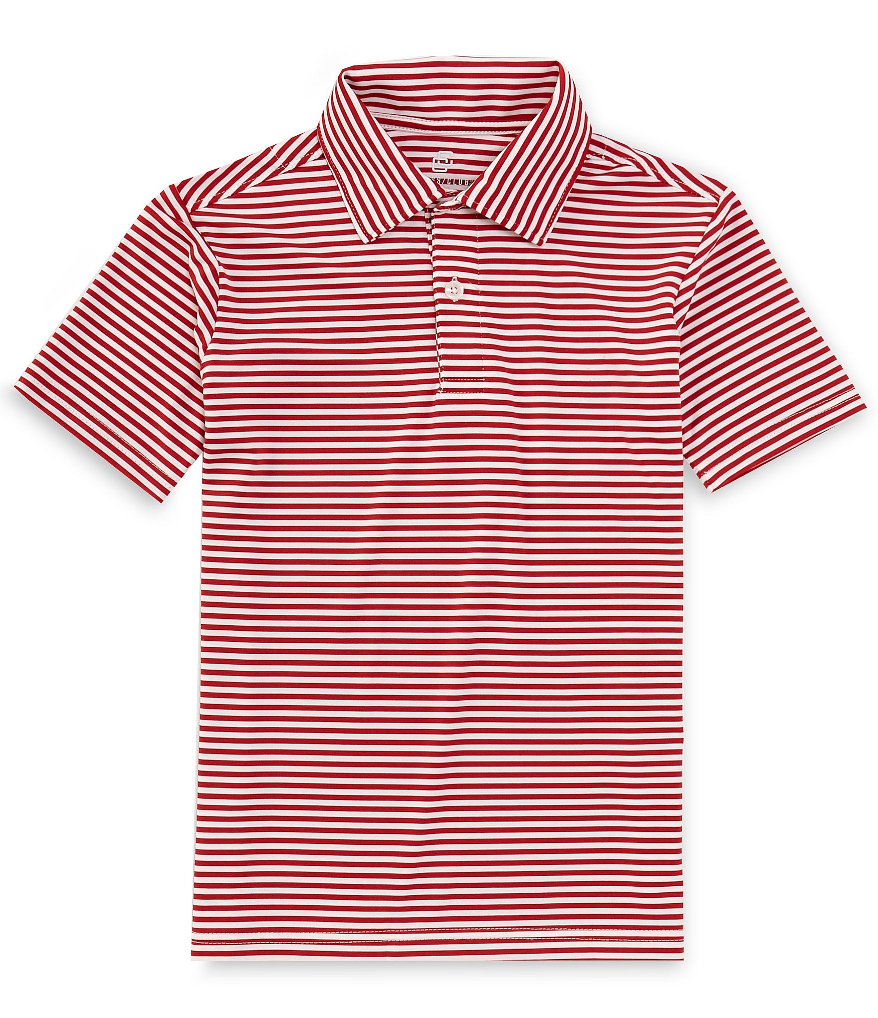 Class Club Big Boys 8-20 Short Sleeve Heather Feeder Stripe Synthetic Polo Shirt