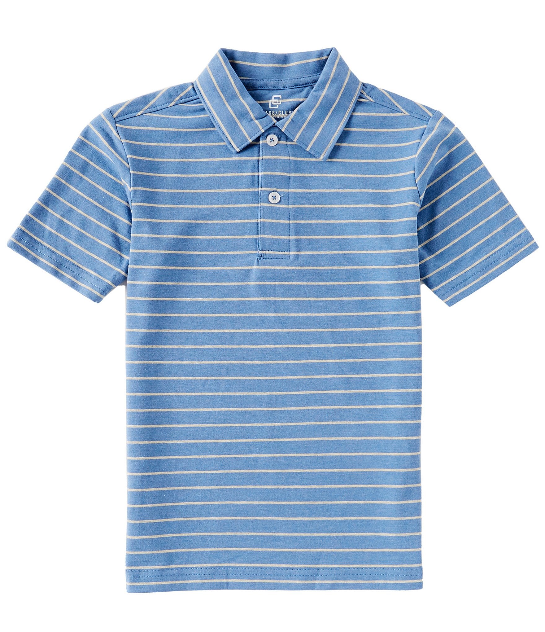 Class Club Big Boys 8-20 Short Sleeve Jersey Stripe Polo Shirt