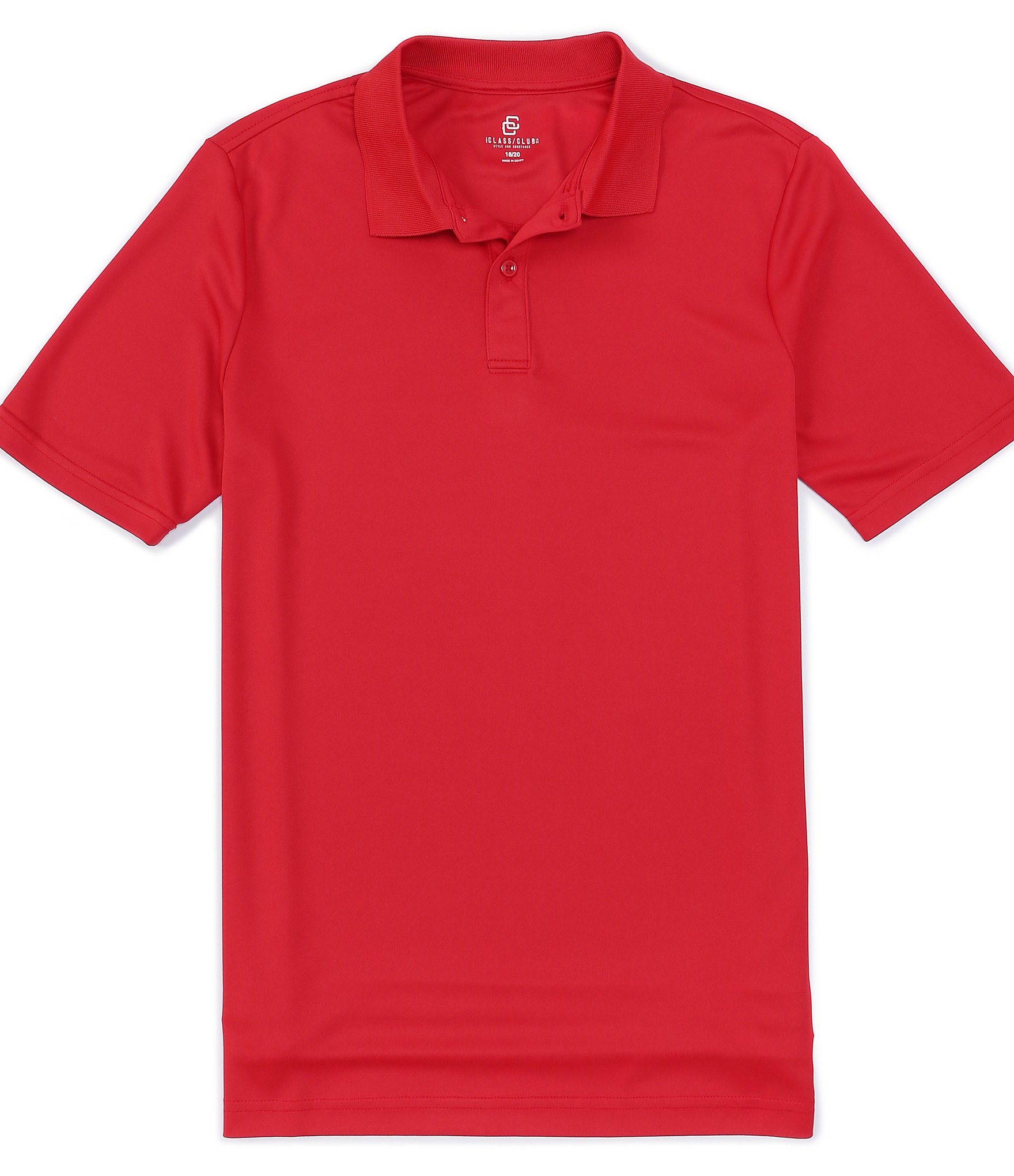 Class Club Big Boys 8-20 Short-Sleeve Double-Knit Synthetic Performance Polo Shirt