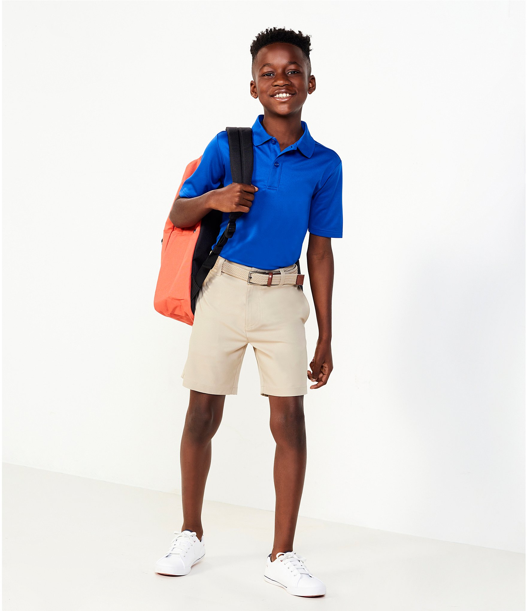 Class Club Big Boys 8-20 Short-Sleeve Double-Knit Synthetic Performance Polo Shirt