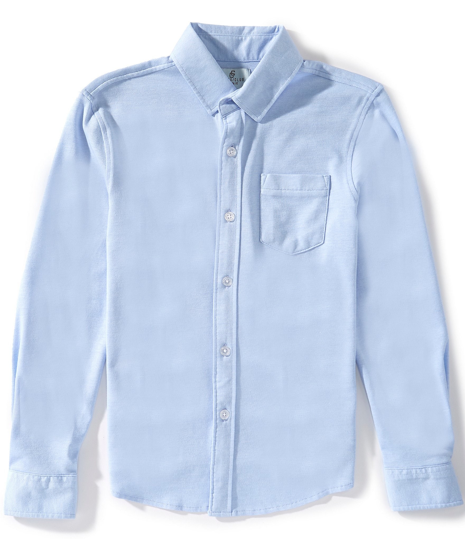 Class Club Big Boys Long-Sleeve Knit Sport Shirt