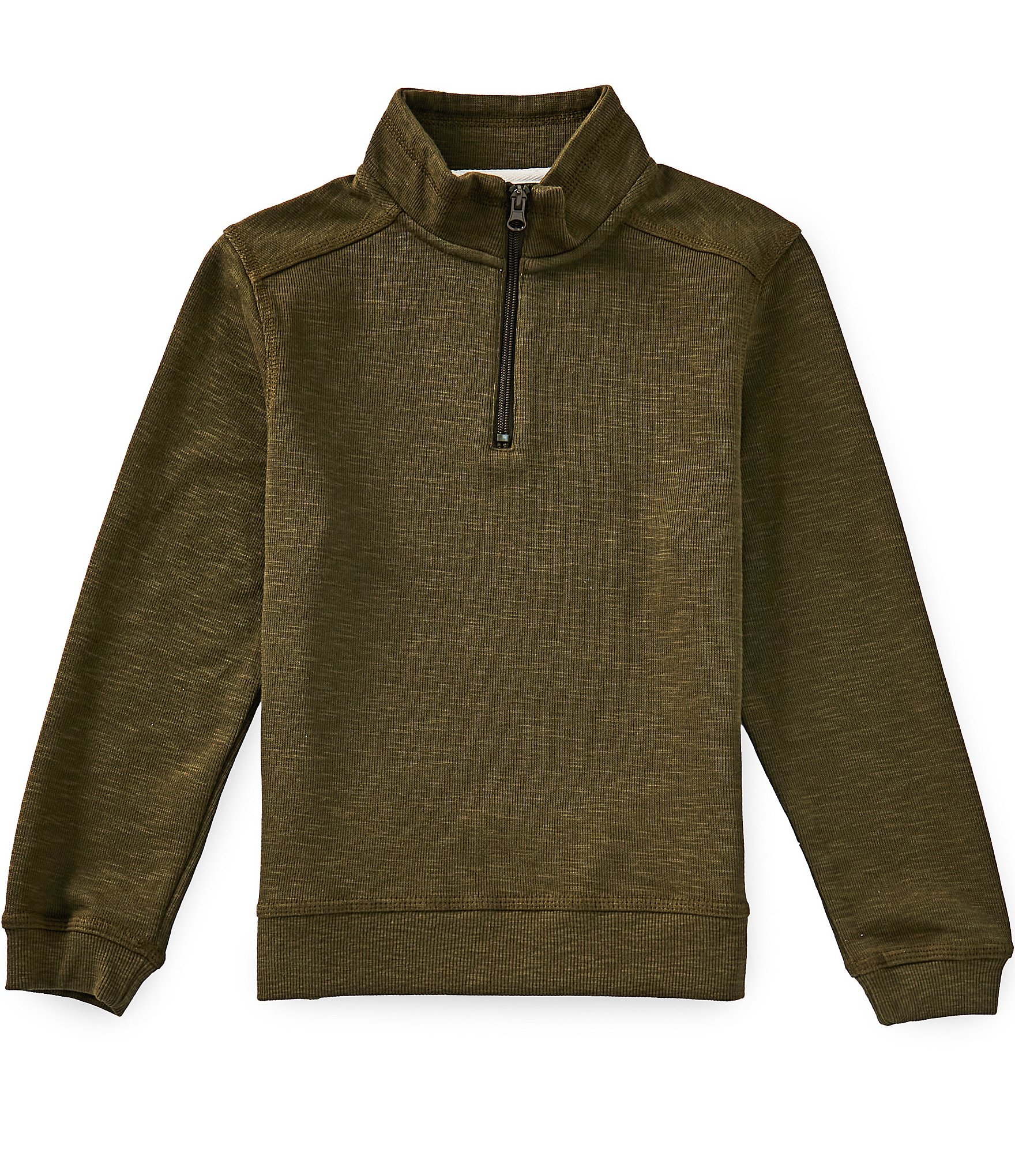 Class Club Big Boys Long Sleeve Quarter Zip Slub Pullover
