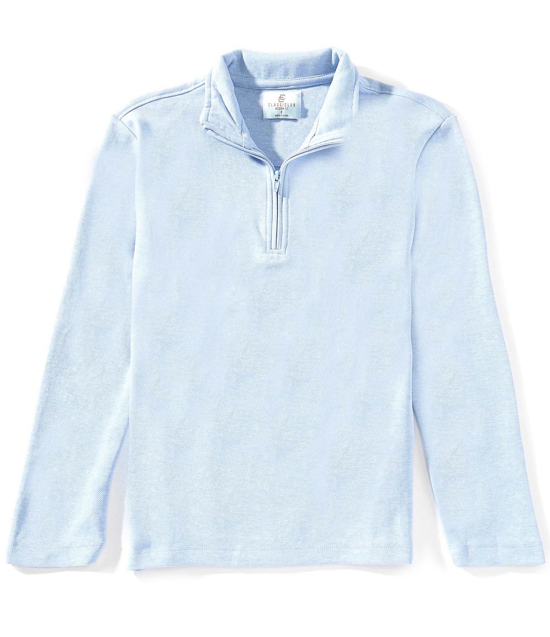 Class Club Big Boys Pique Long Sleeve Quarter Zip Pullover