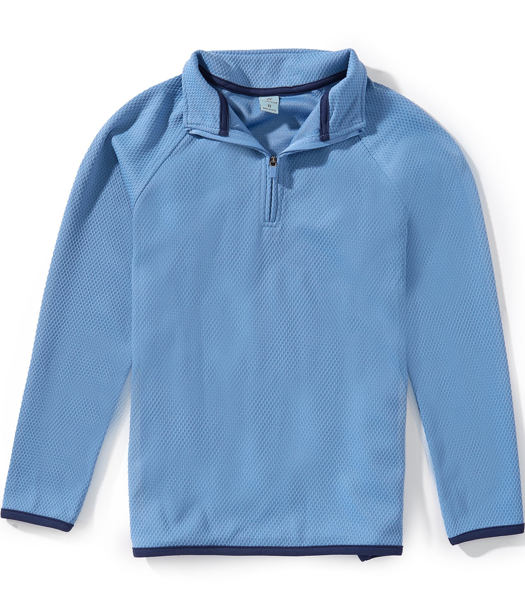 Class Club Big Boys Popcorn Texture Quarter-Zip Long Sleeve Pullover