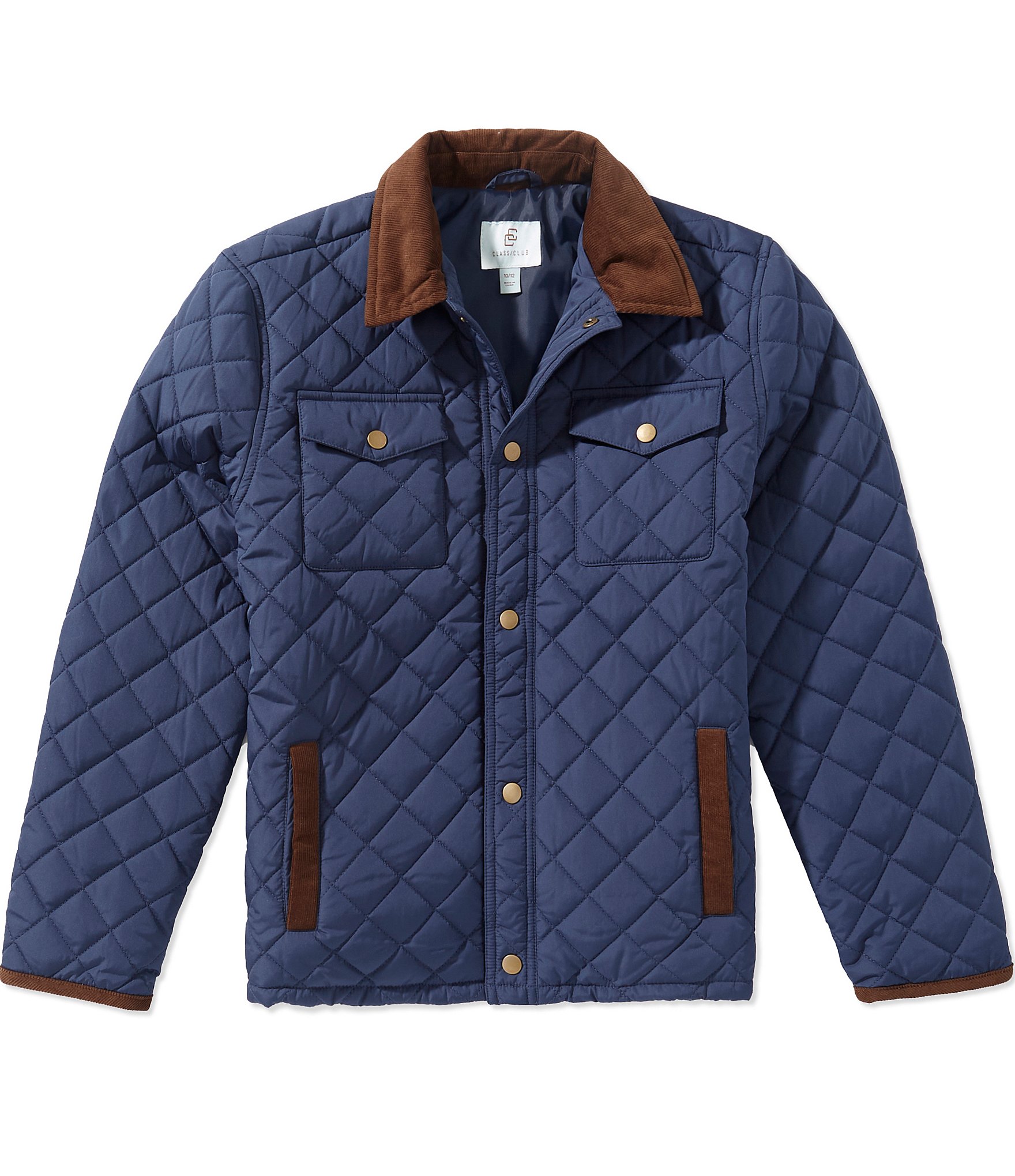 Class Club Big Boys Quilted Snap Front Barn Coat