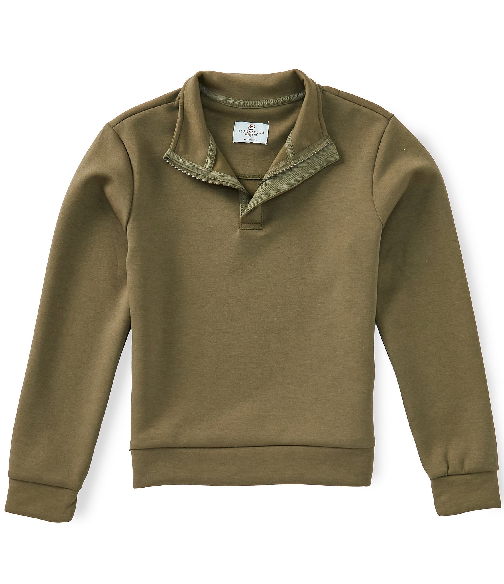 Class Club Big Boys Soft Touch Quarter Zip Long Sleeve Pullover Sweatshirt
