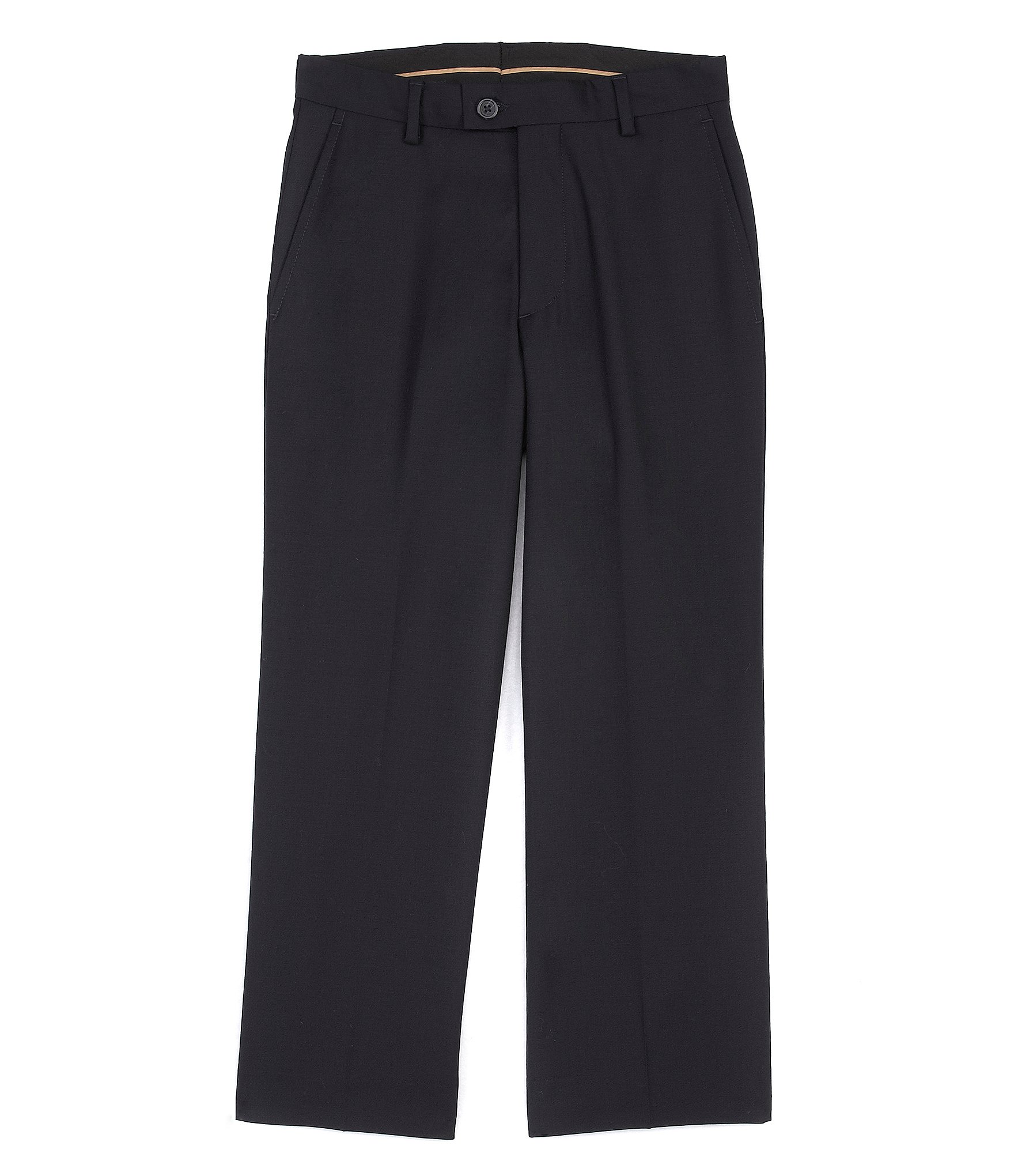 Boys Navy Dress Pants Flat Front Slacks with Black Belt sizes 4 to 20 