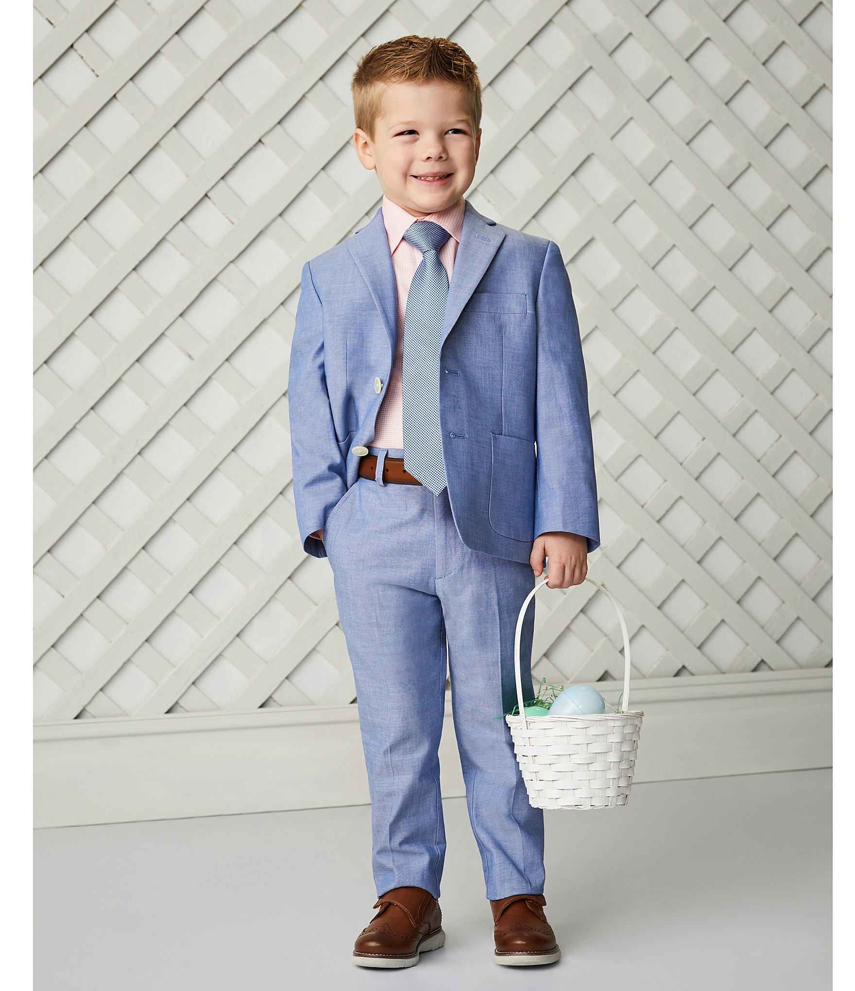 Class Club Little Boys 2T-7 Chambray Dress Pants