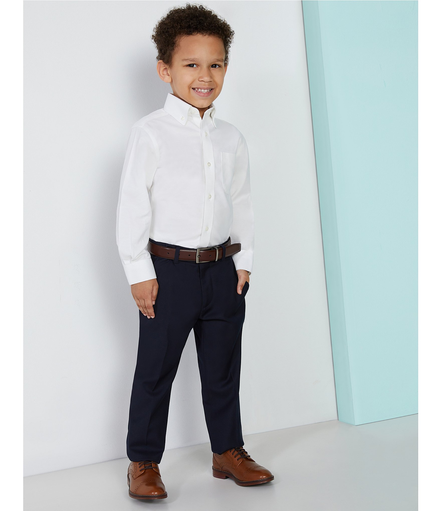 Class Club Little Boys 2T-7 Flat Front Dress Pants