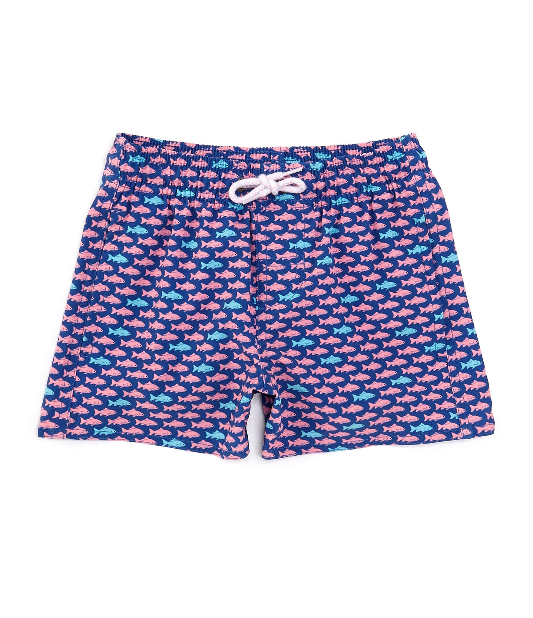 Class Club Little Boys 2T-7 Linear Fish Swim Trunks | Dillard's