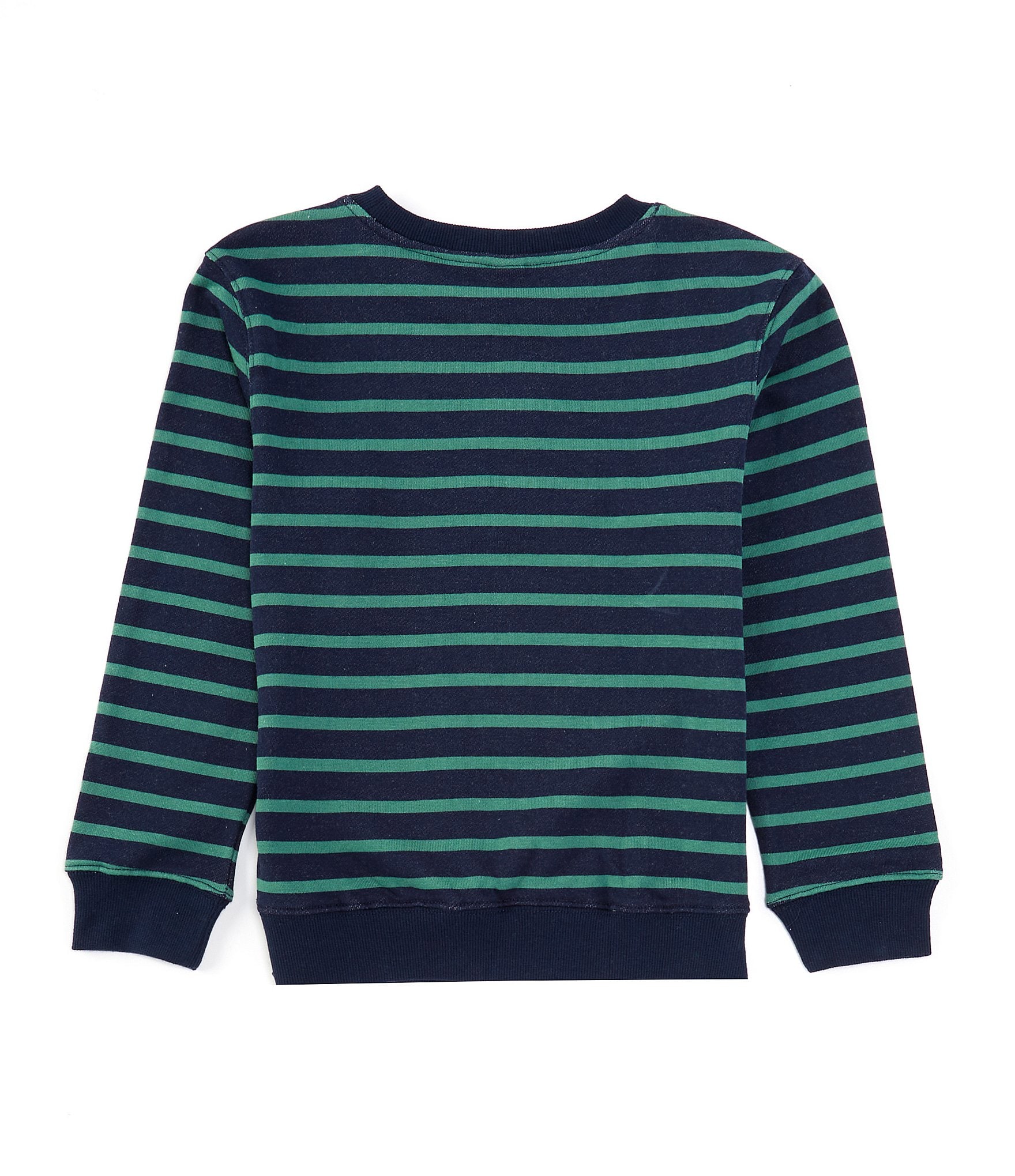 Class Club Little Boys 2T-7 Long Sleeve French Terry Stripe Crew Neck Pullover