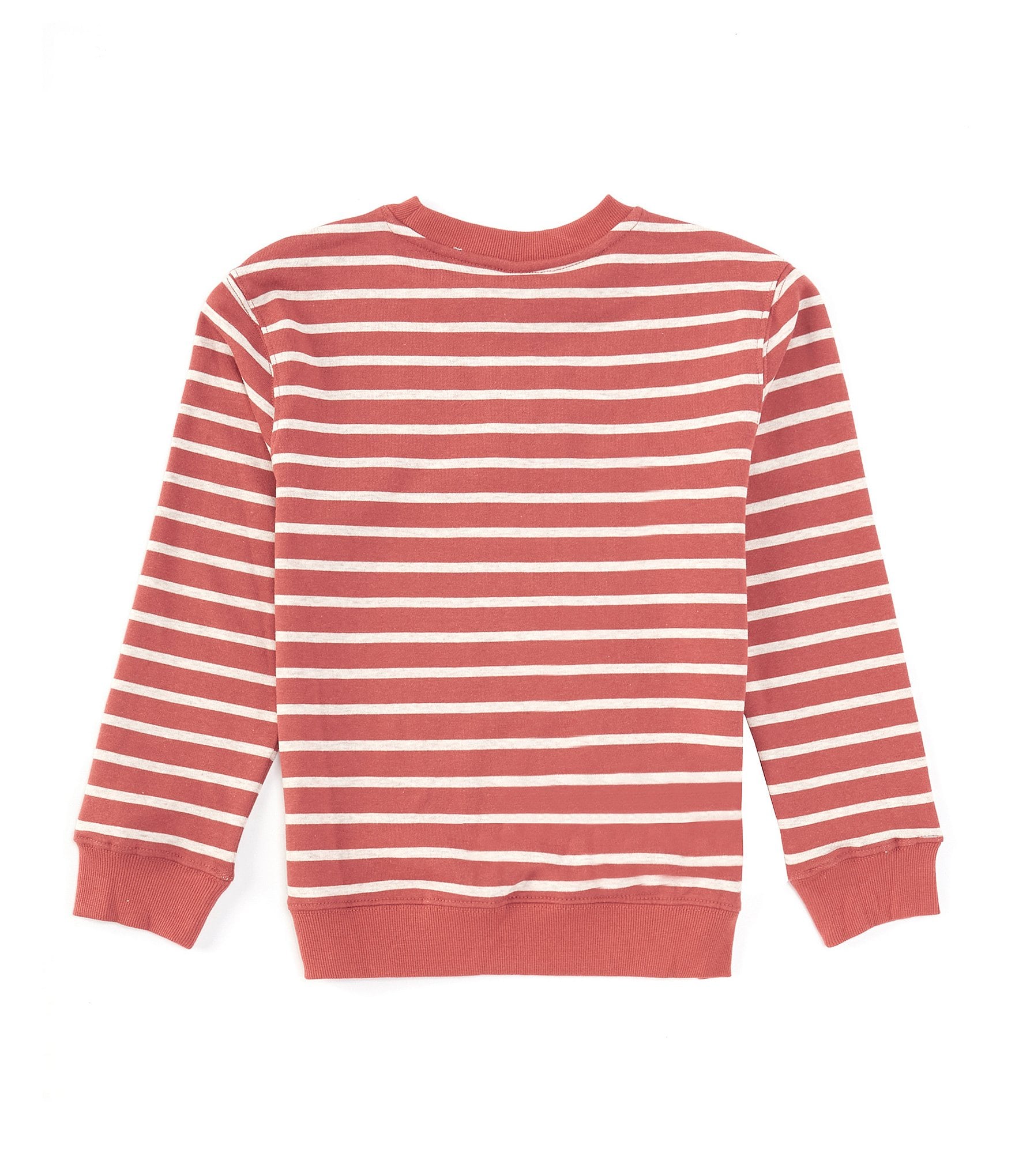 Class Club Little Boys 2T-7 Long Sleeve French Terry Stripe Crew Neck Pullover