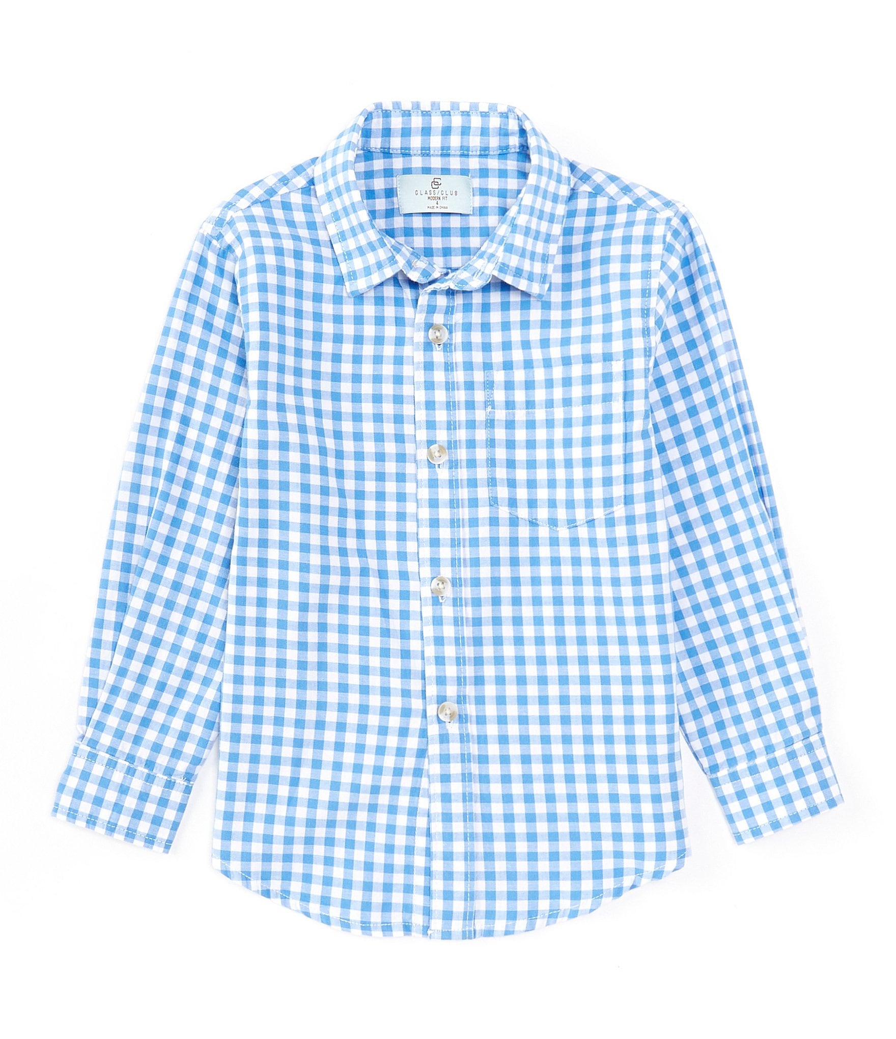 Class Club Little Boys 2T-7 Long Sleeve Gingham Sport Shirt | Dillard's