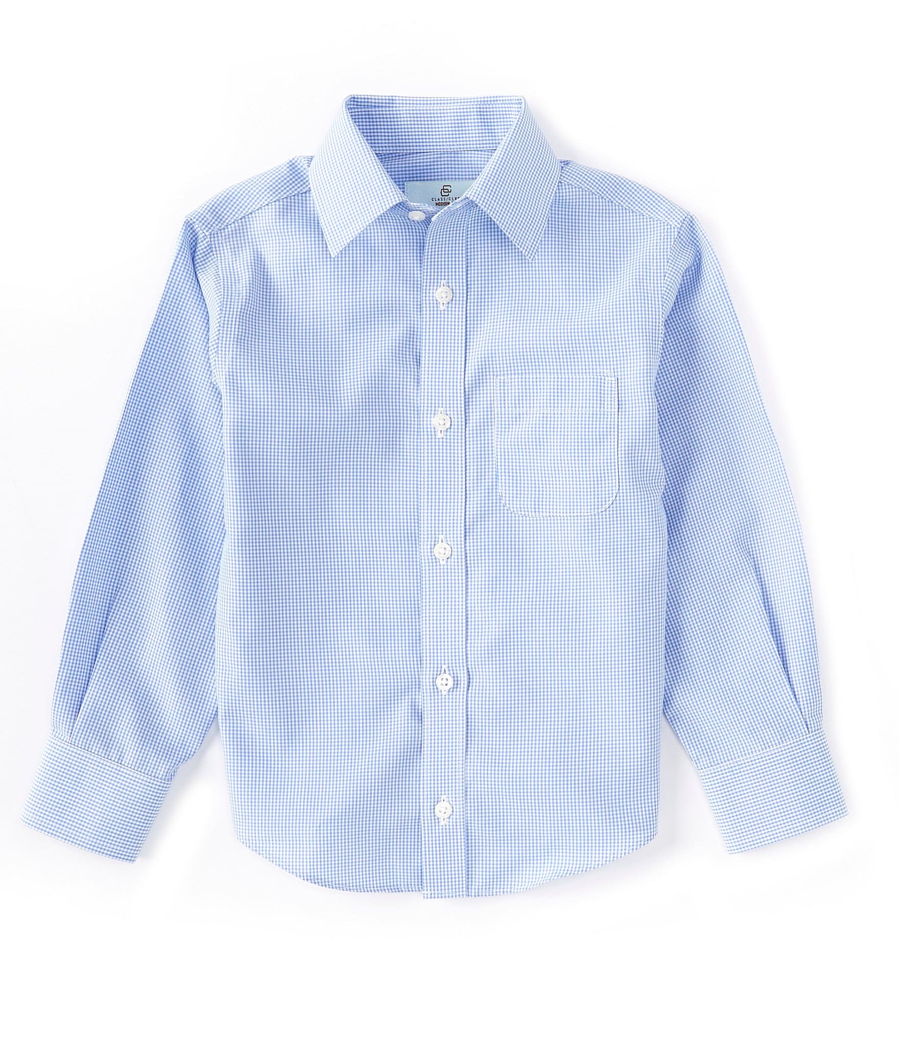 Class Club Little Boys 2T-7 Long Sleeve Non-Iron Gingham Dress Shirt