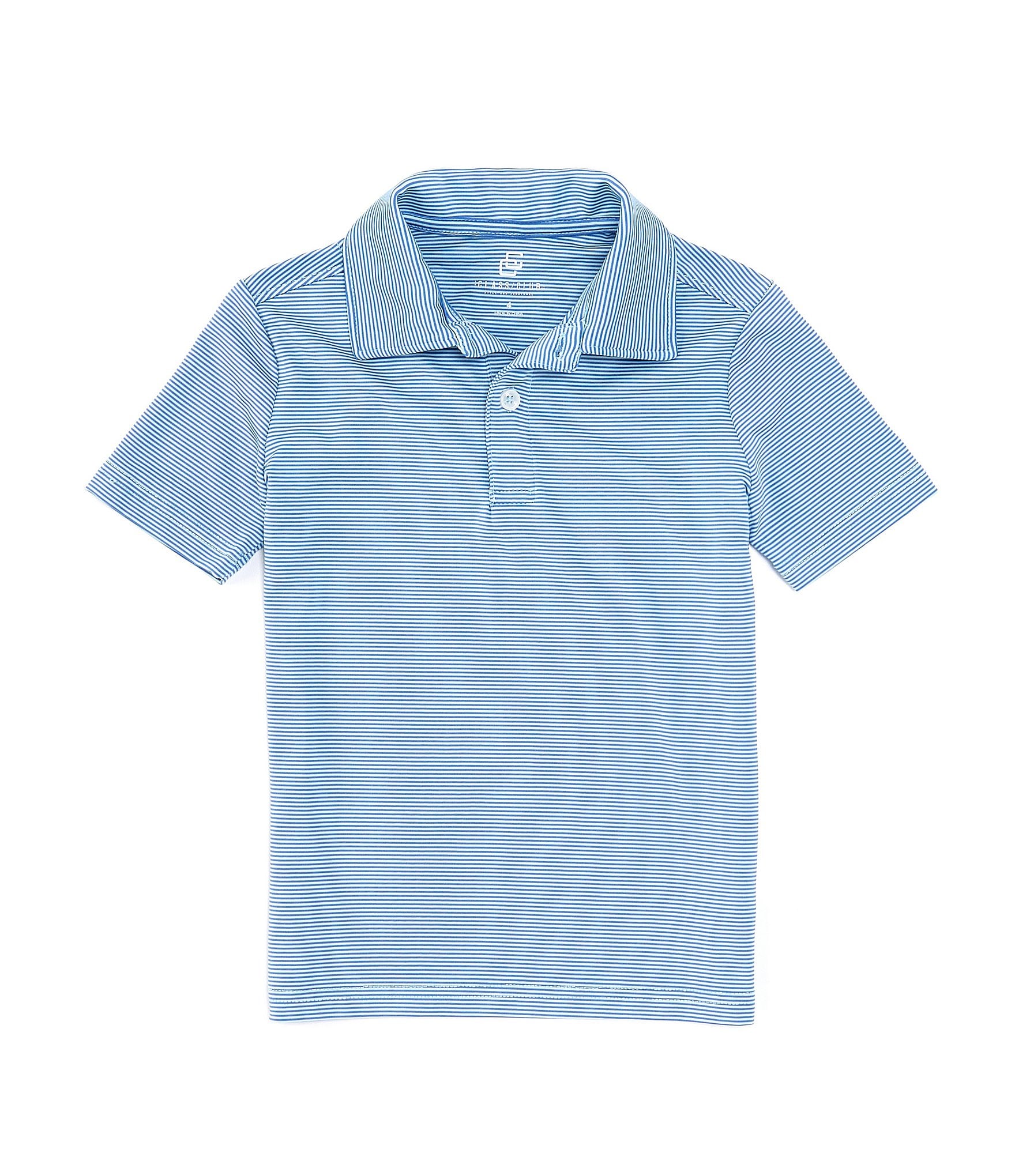 Class Club Little Boys 2T-7 Short Sleeve Synthetic Micro Stripe Polo