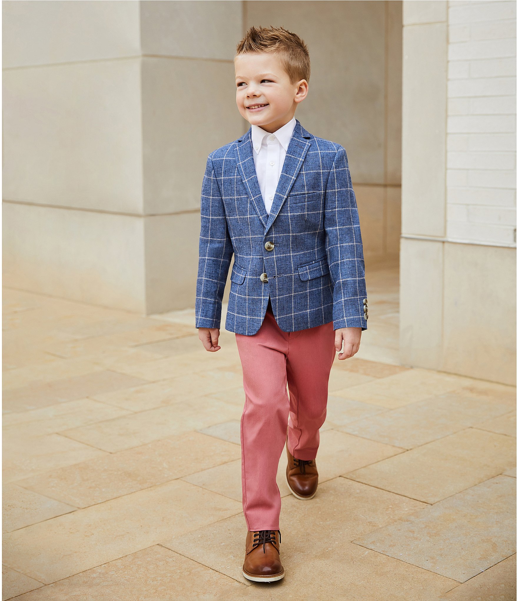 Class Club Little Boys 4T-7 Window Pane Blazer