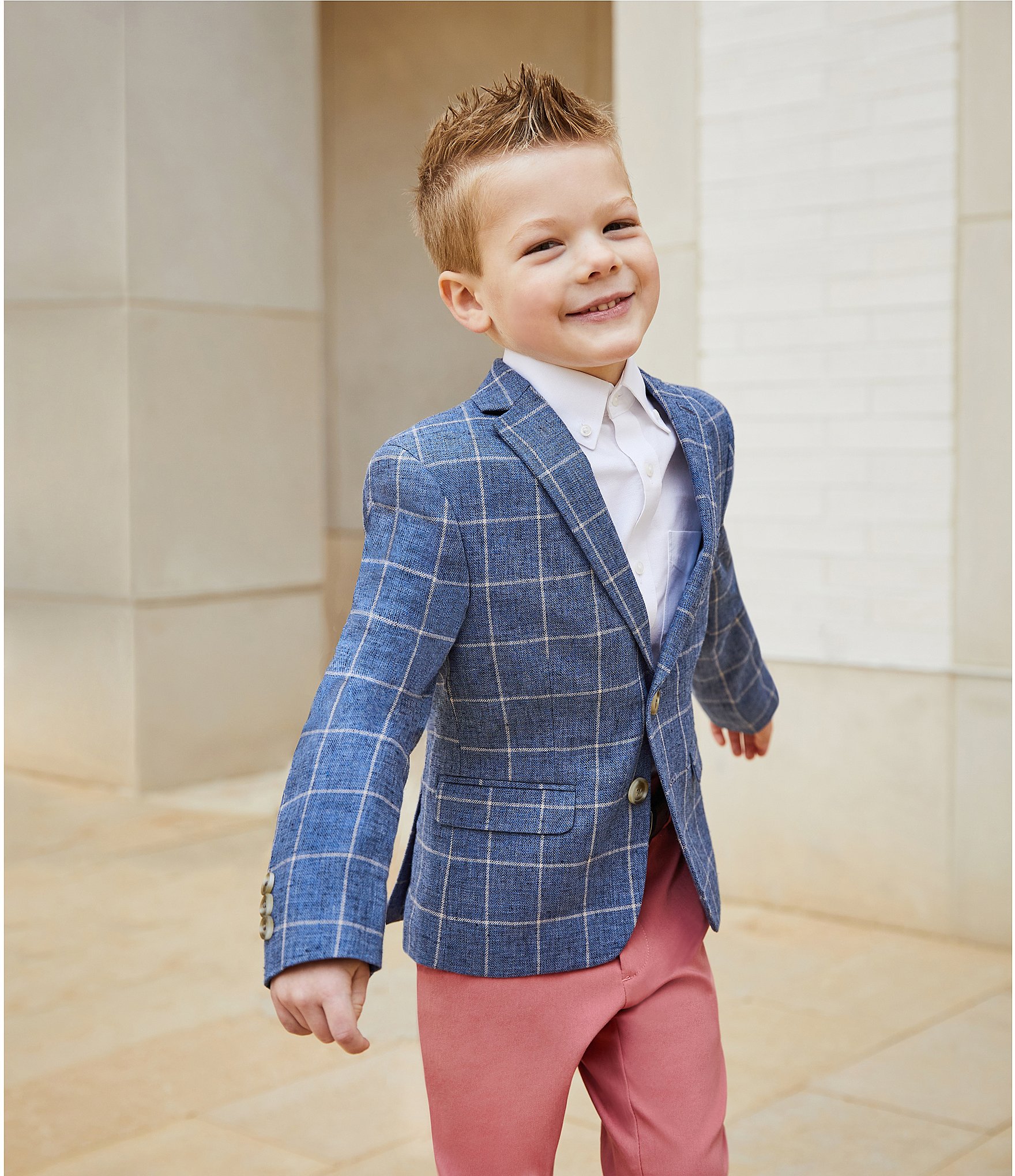 Class Club Little Boys 4T-7 Window Pane Blazer