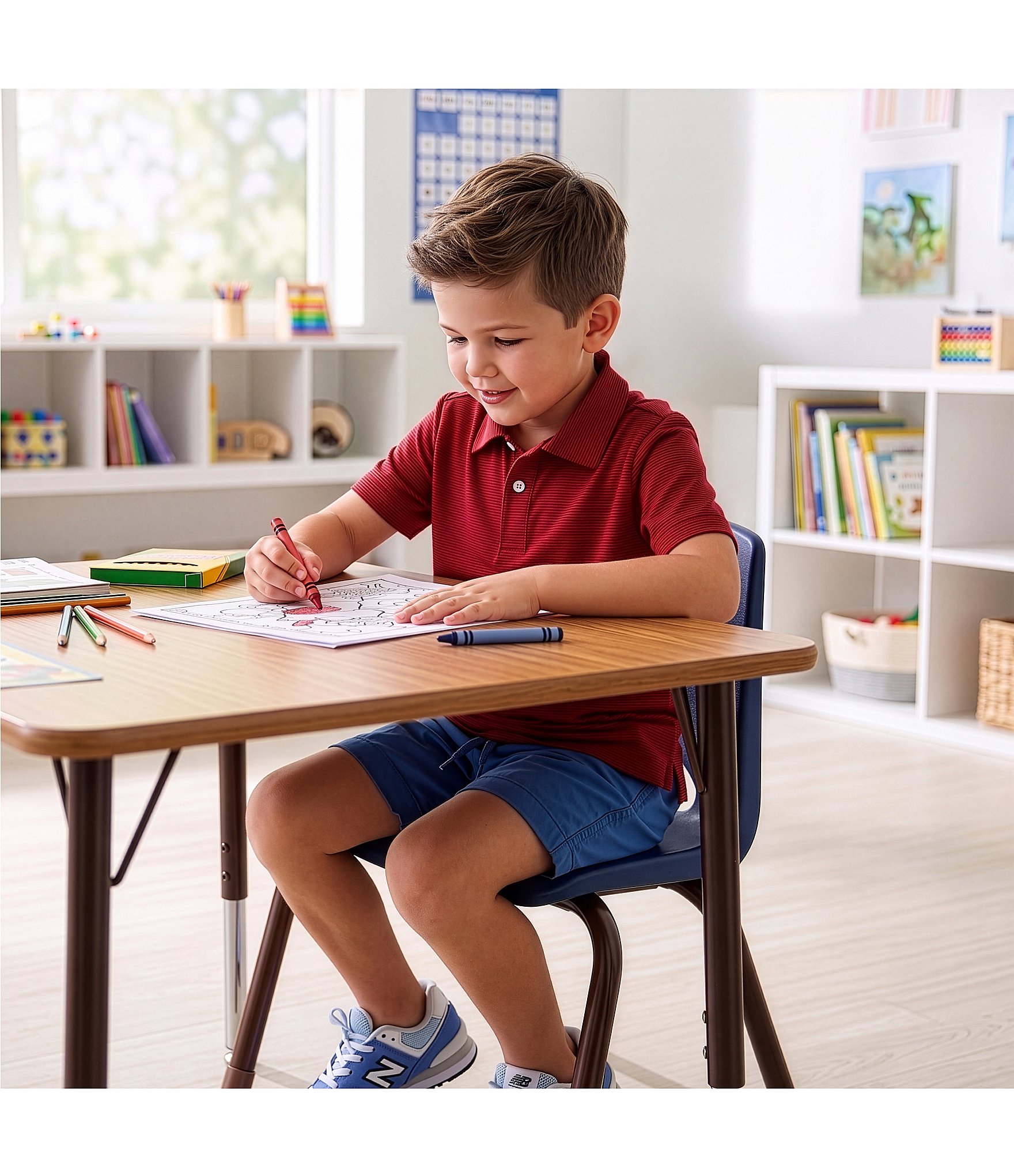 Class Club Little Boys Micro Stripe Synthetic Polo Shirt