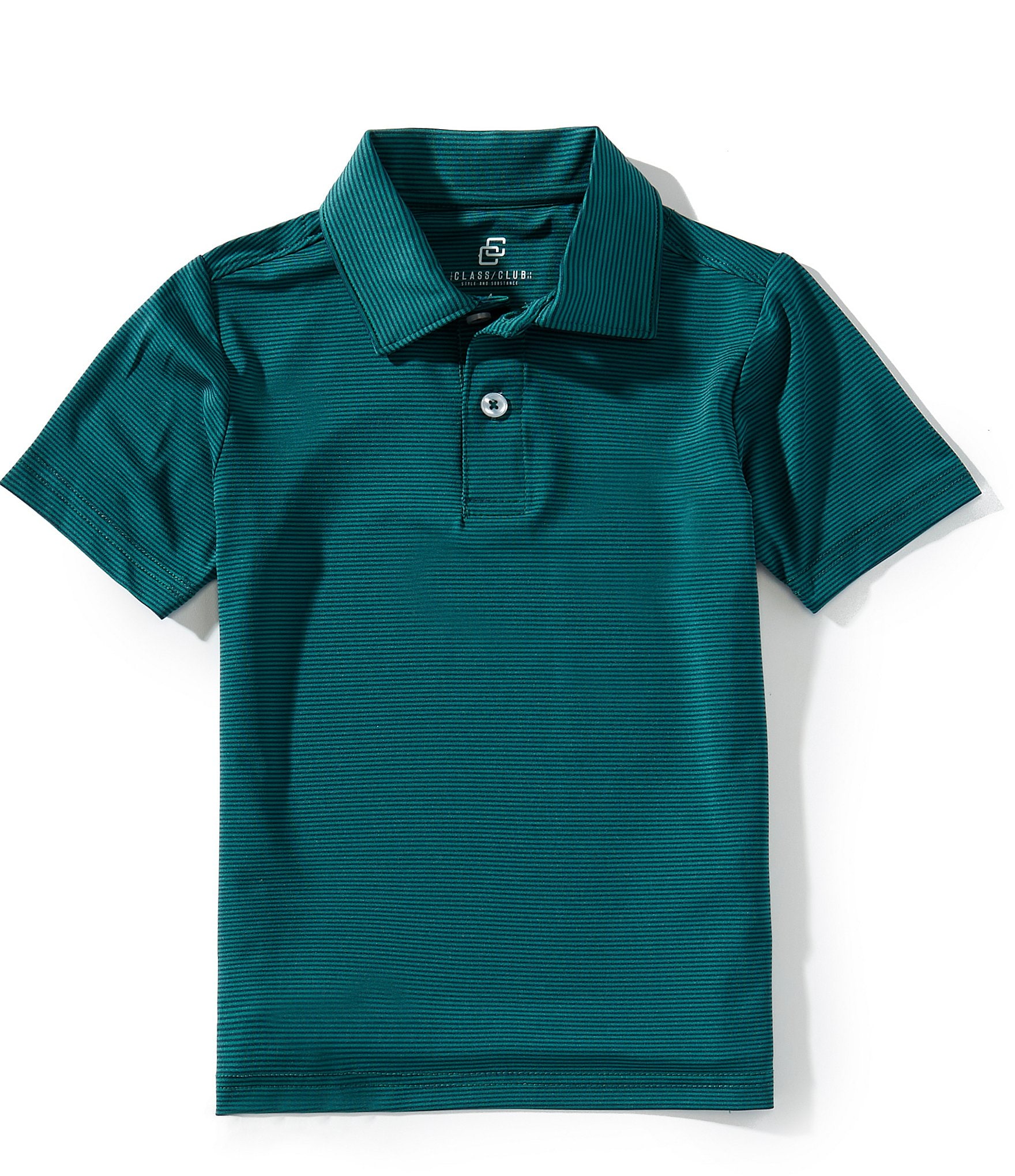 Class Club Little Boys Micro Stripe Synthetic Polo Shirt