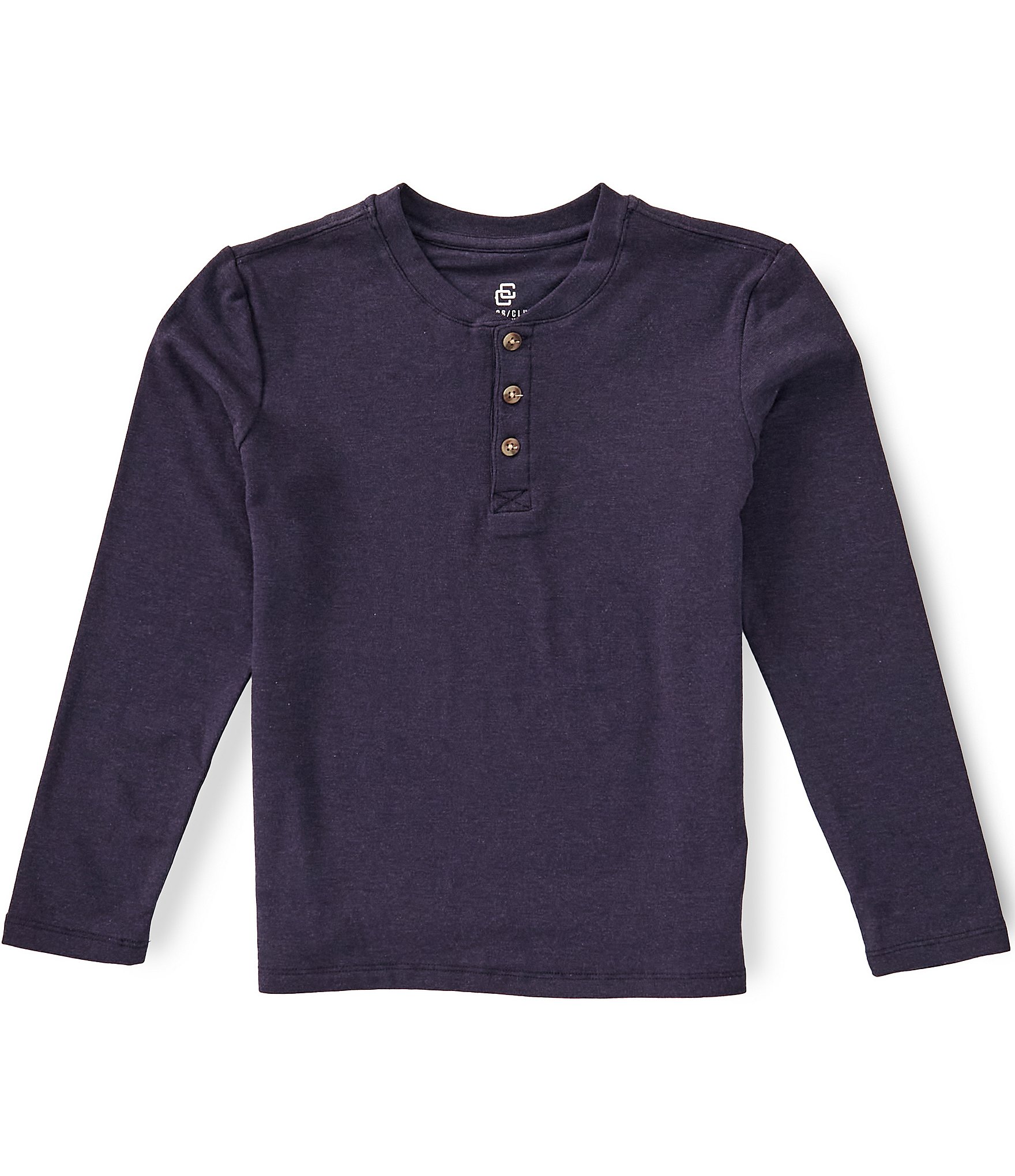 Class Club Little Boys Performance Stretch Knit Long Sleeve Henley Top