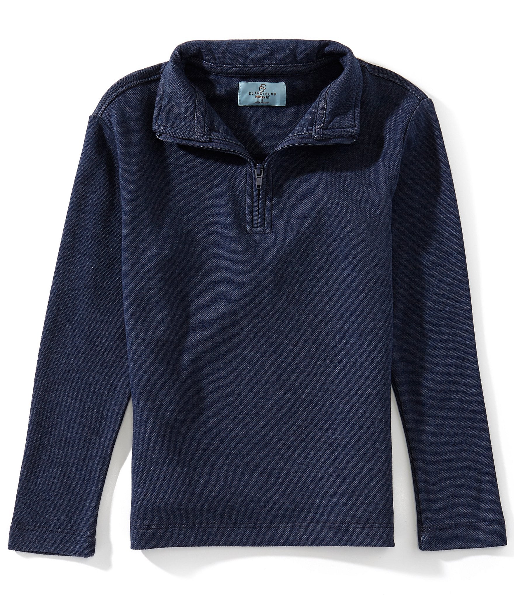 Class Club Little Boys Pique Quarter Zip Pullover