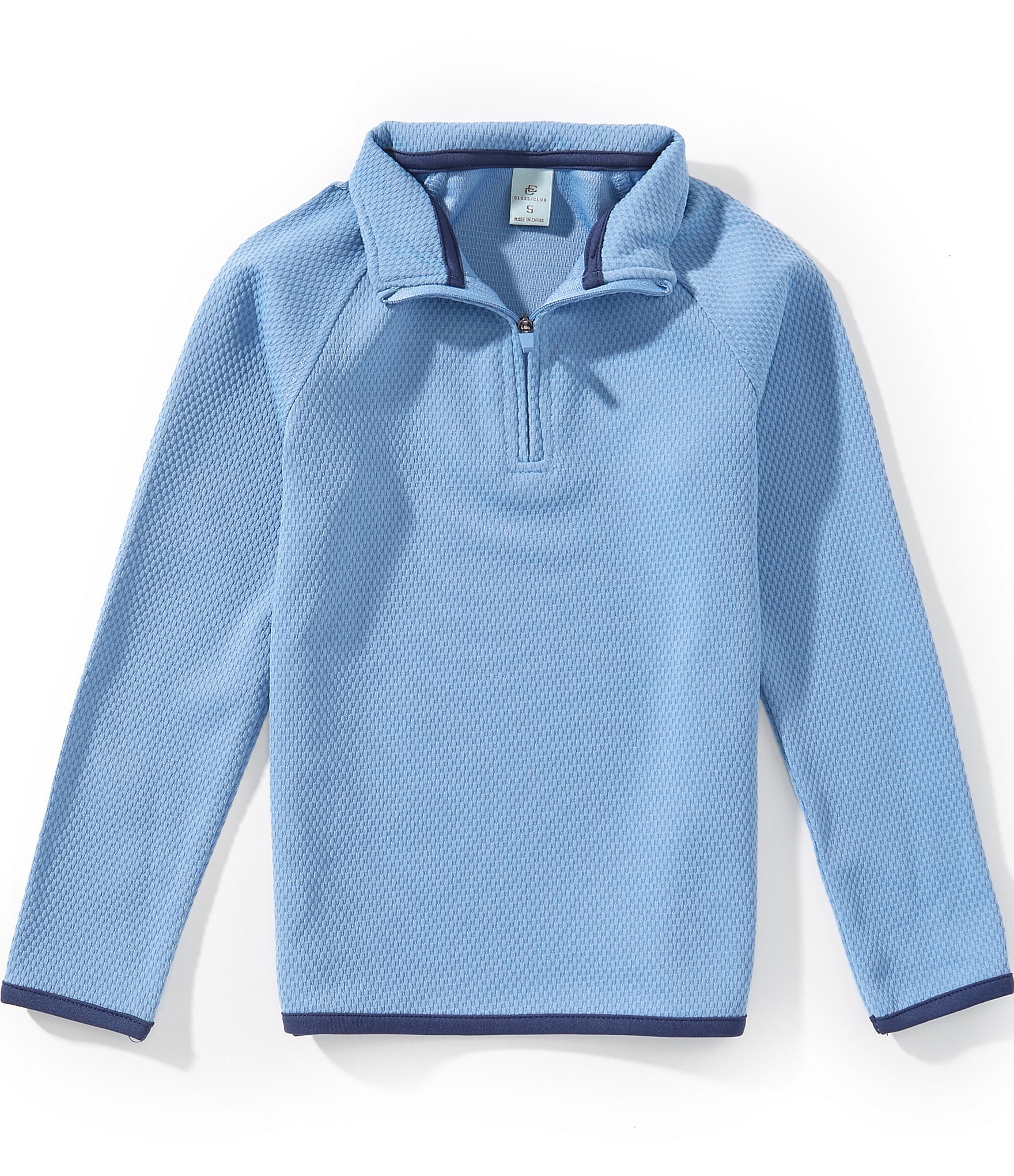 Class Club Little Boys Popcorn Texture Quarter-Zip Long Sleeve Pullover