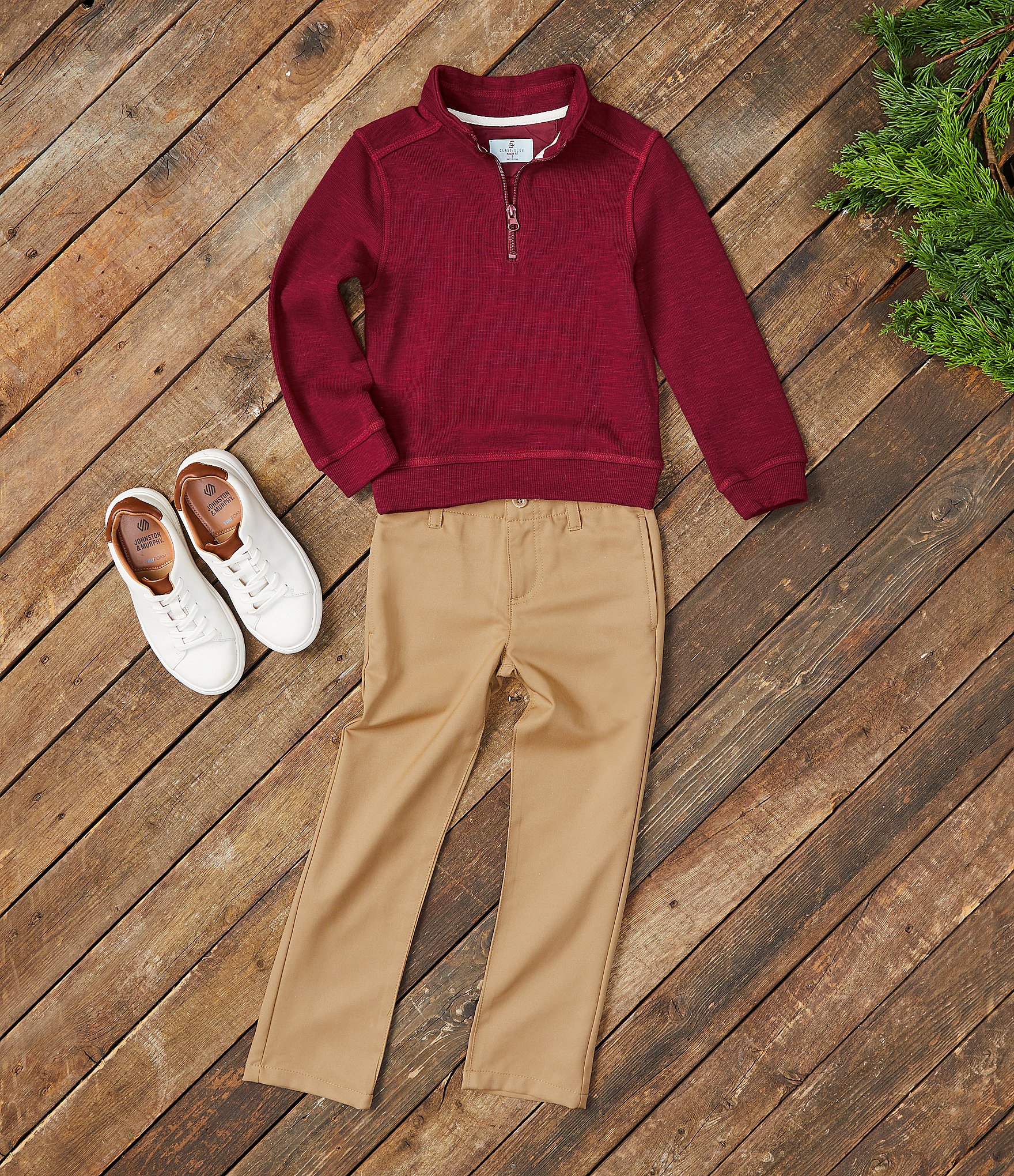 Class Club Little Boys Quarter Zip Slub Pullover