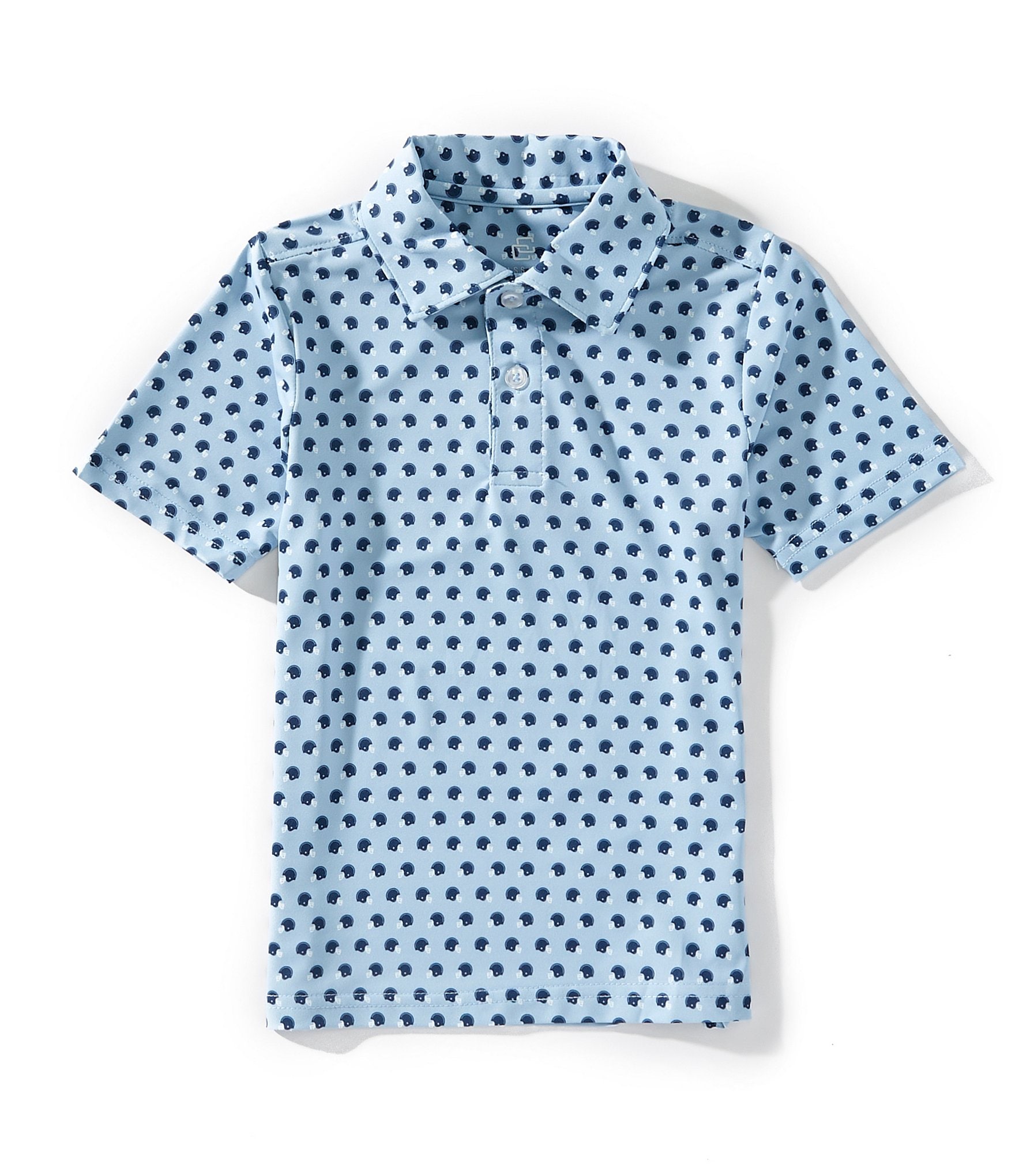 Class Club Little Boys Synthetic Helmet Print Polo Shirt