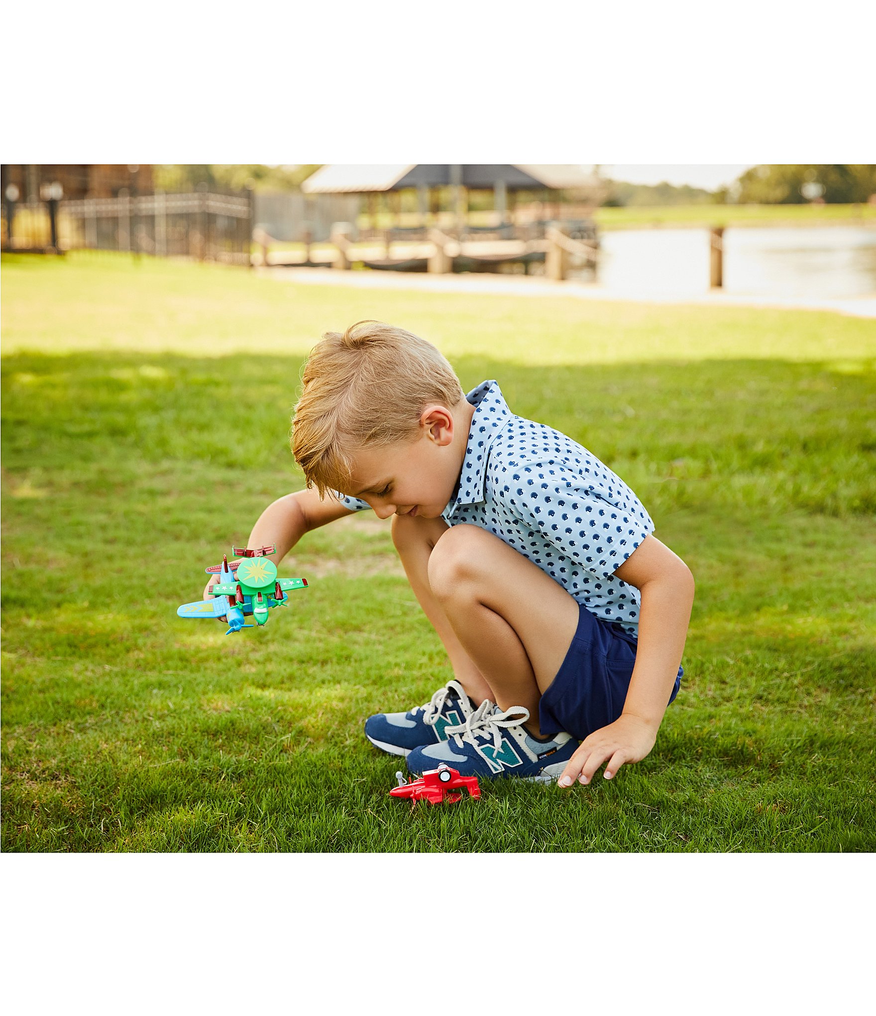 Class Club Little Boys Synthetic Helmet Print Polo Shirt