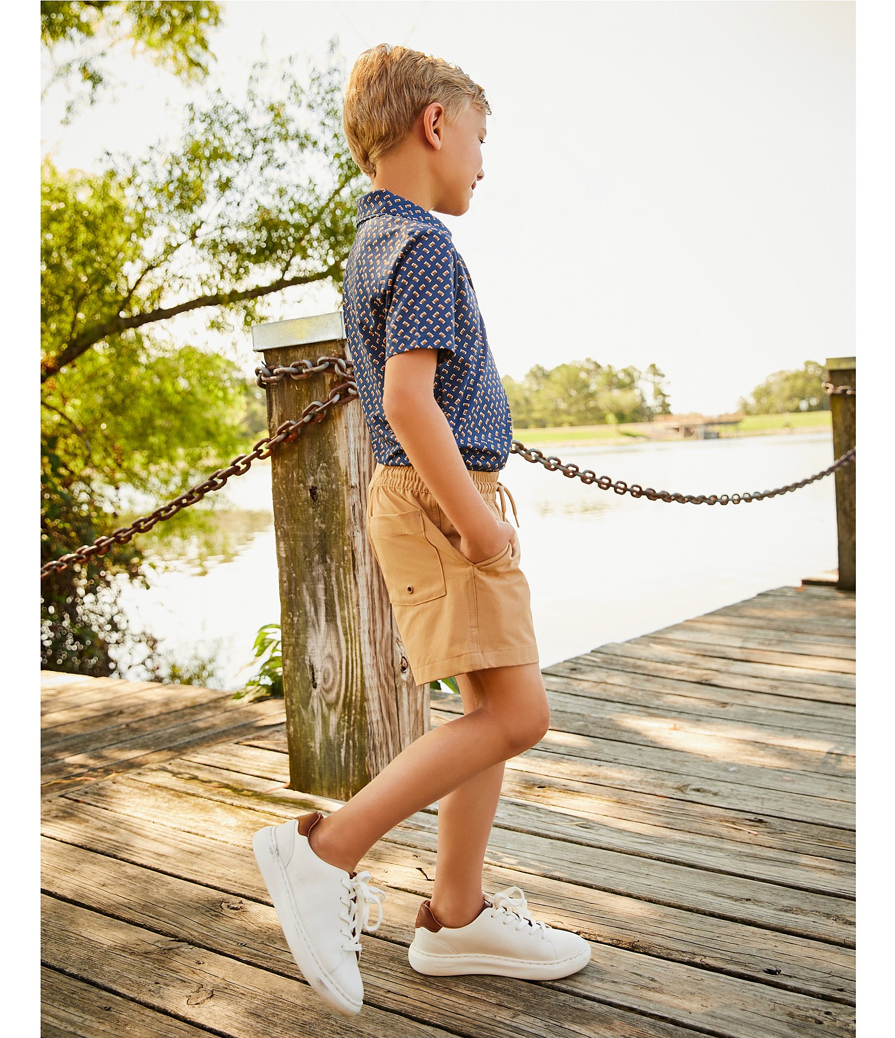 Class Club Little Boys Twill Synthetic Pull-On Shorts