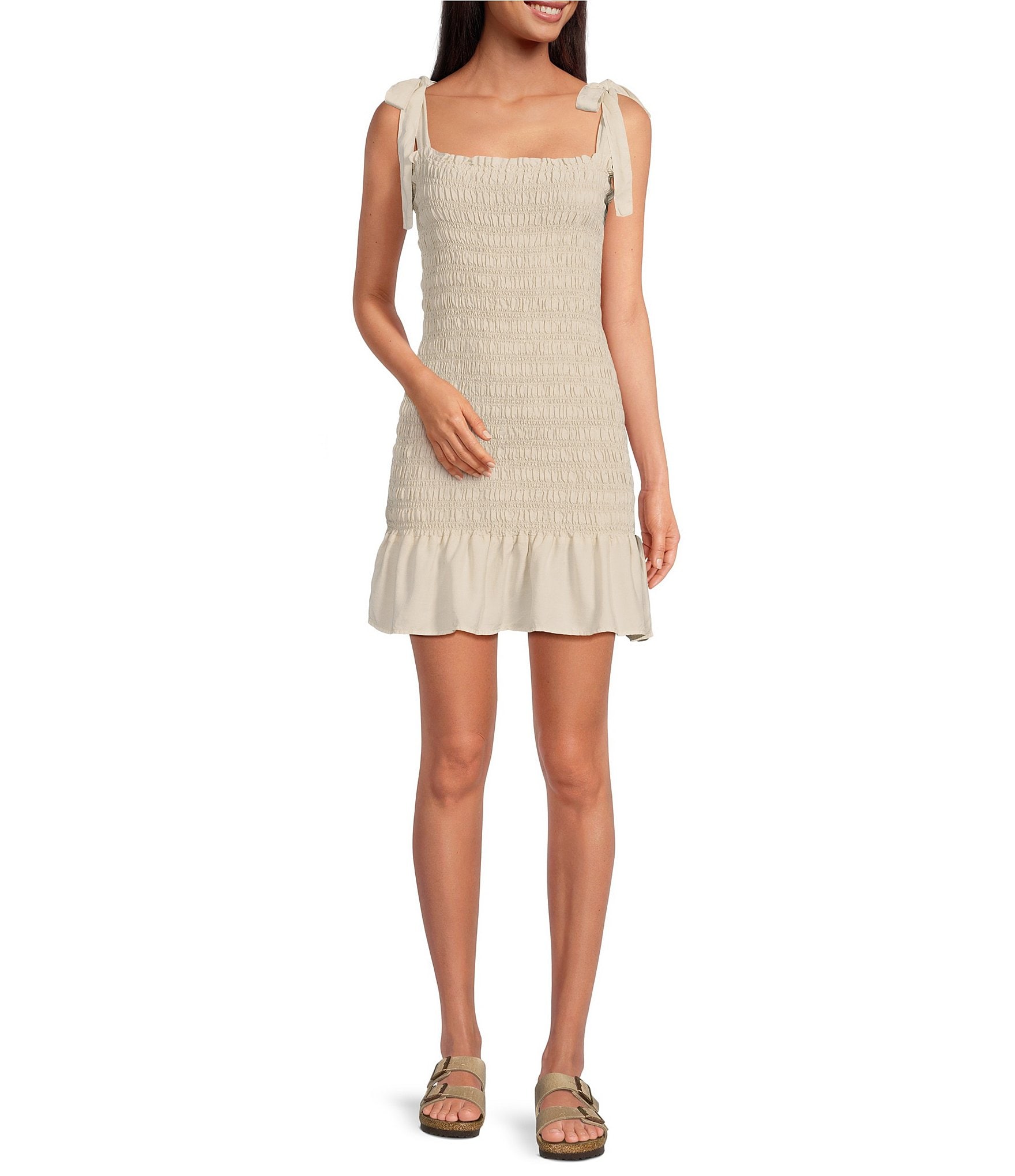 Cloth & Stone Sleeveless Smocked Tiered Ruffled Hem Mini Dress | Dillard's