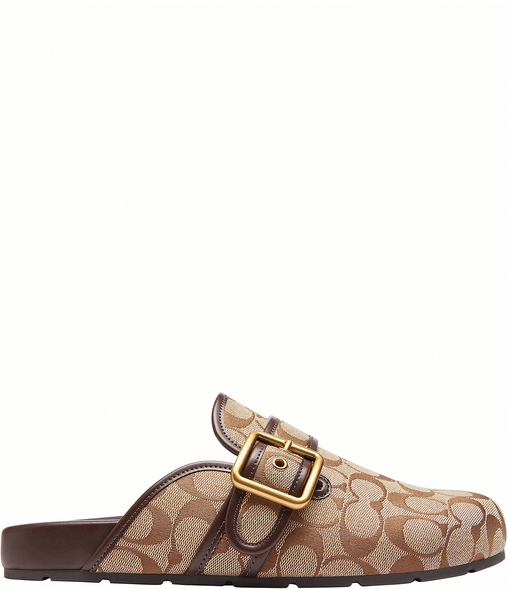 COACH Archival Signature Sateen Jacquard Buckle Clogs