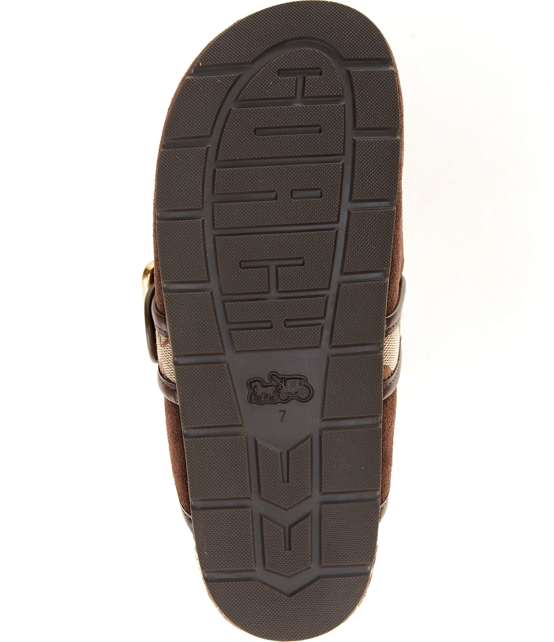 COACH Archival Suede Clogs With Signature Jacquard Buckle Strap