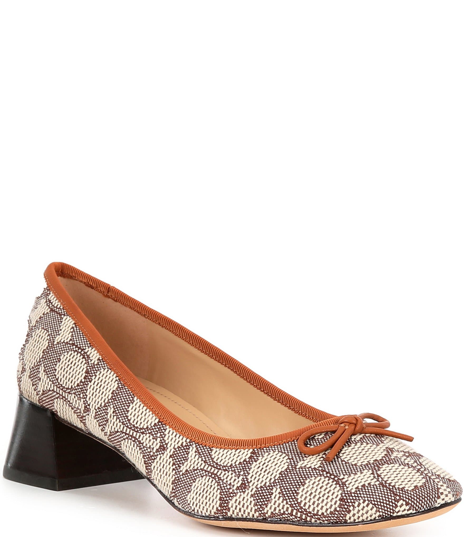 COACH Ava Signature Jacquard Ballet Bow Pumps