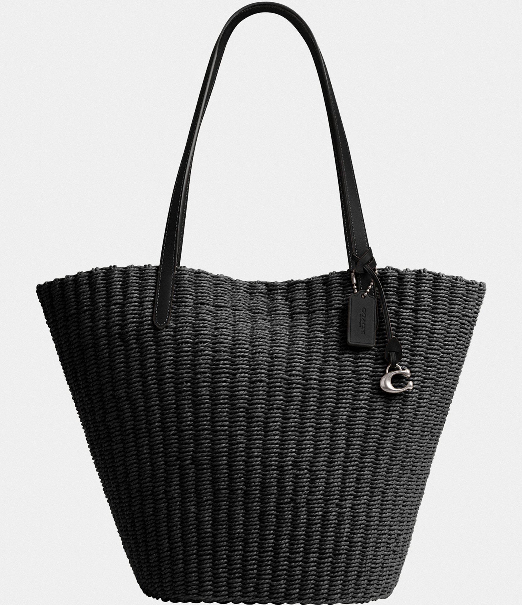 COACH Black Straw Tote Bag | Dillard's