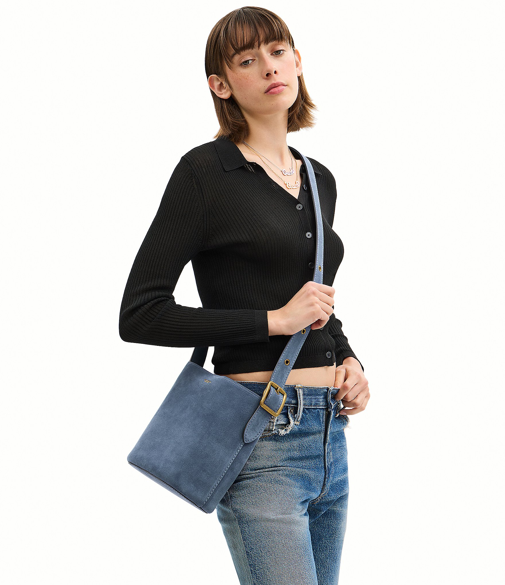 COACH Bleecker 21 Suede Bucket Bag