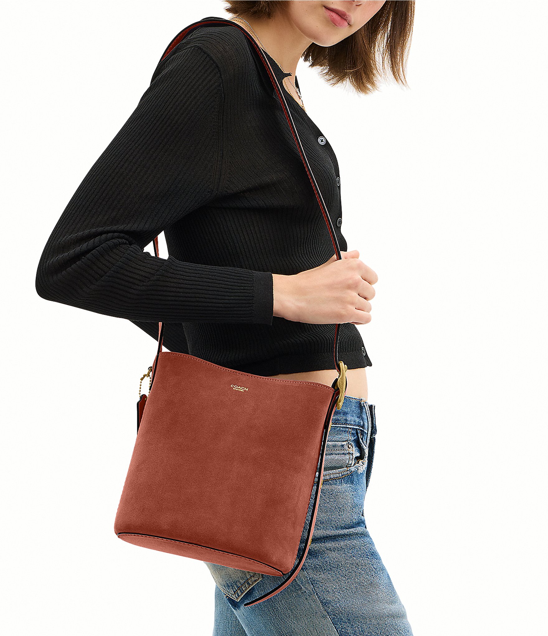 COACH Bleecker 21 Suede Bucket Bag