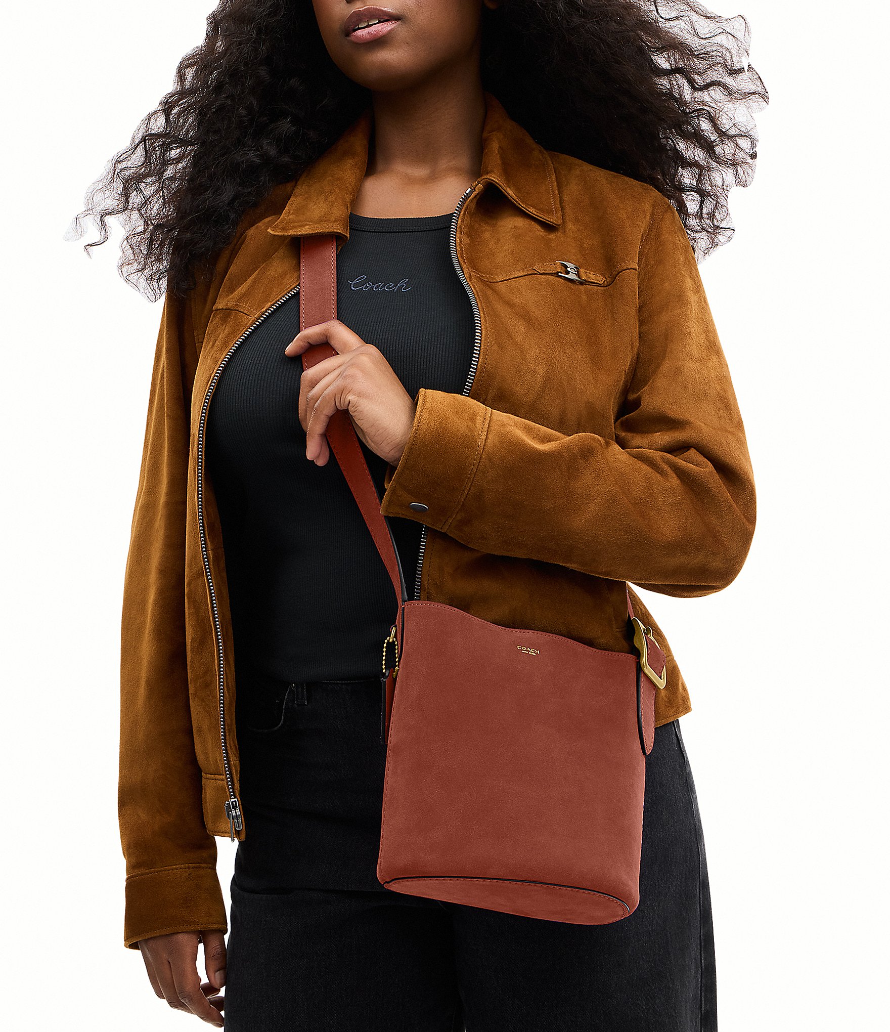 COACH Bleecker 21 Suede Bucket Bag